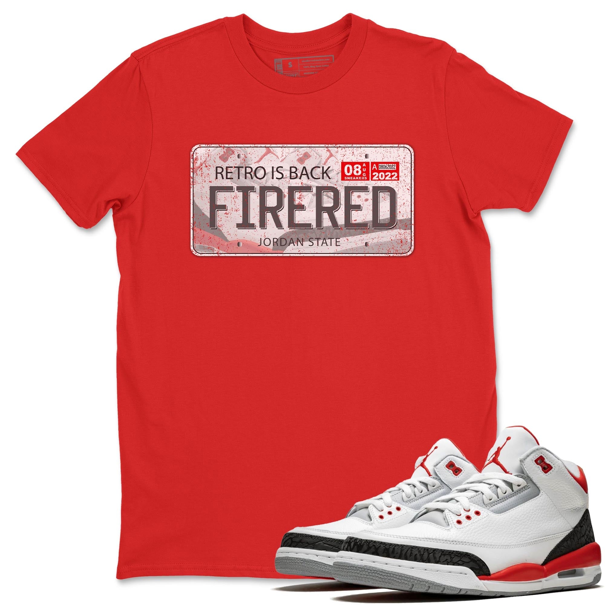 Jordan Plate Unisex Tops - Air Jordan 3 Fire Red