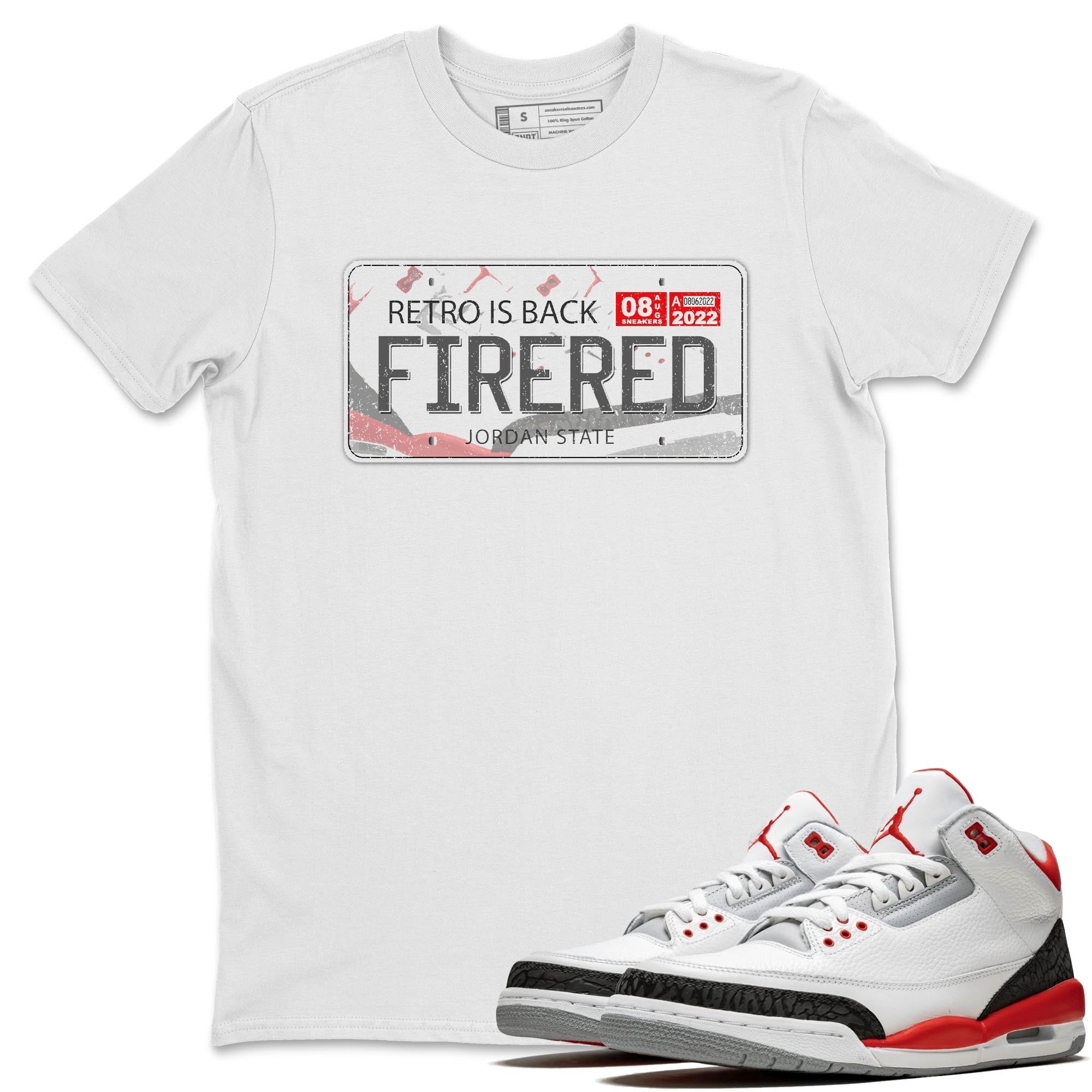 Jordan Plate Unisex Tops - Air Jordan 3 Fire Red