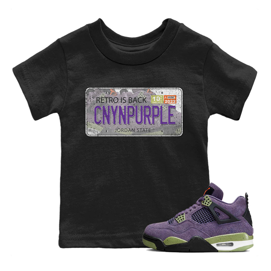 Jordan Plate Kids Tops - Air Jordan 4 Canyon Purple