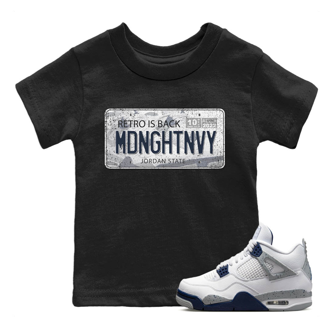 Jordan Plate Kids Tops - Air Jordan 4 Midnight Navy