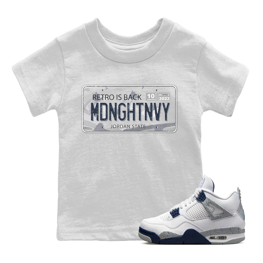 Jordan Plate Kids Tops - Air Jordan 4 Midnight Navy