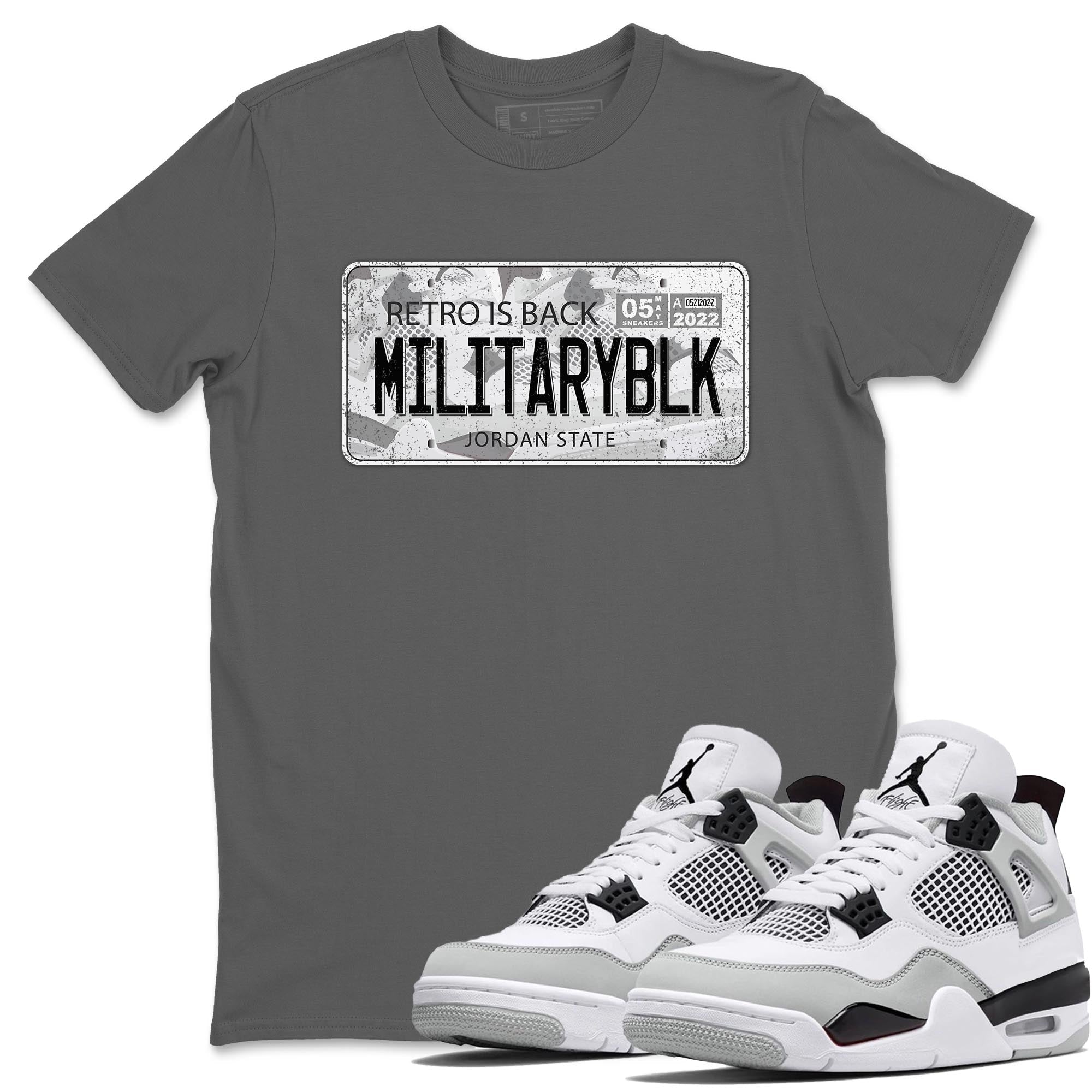 Jordan Plate Unisex Tops - Air Jordan 4 Military Black