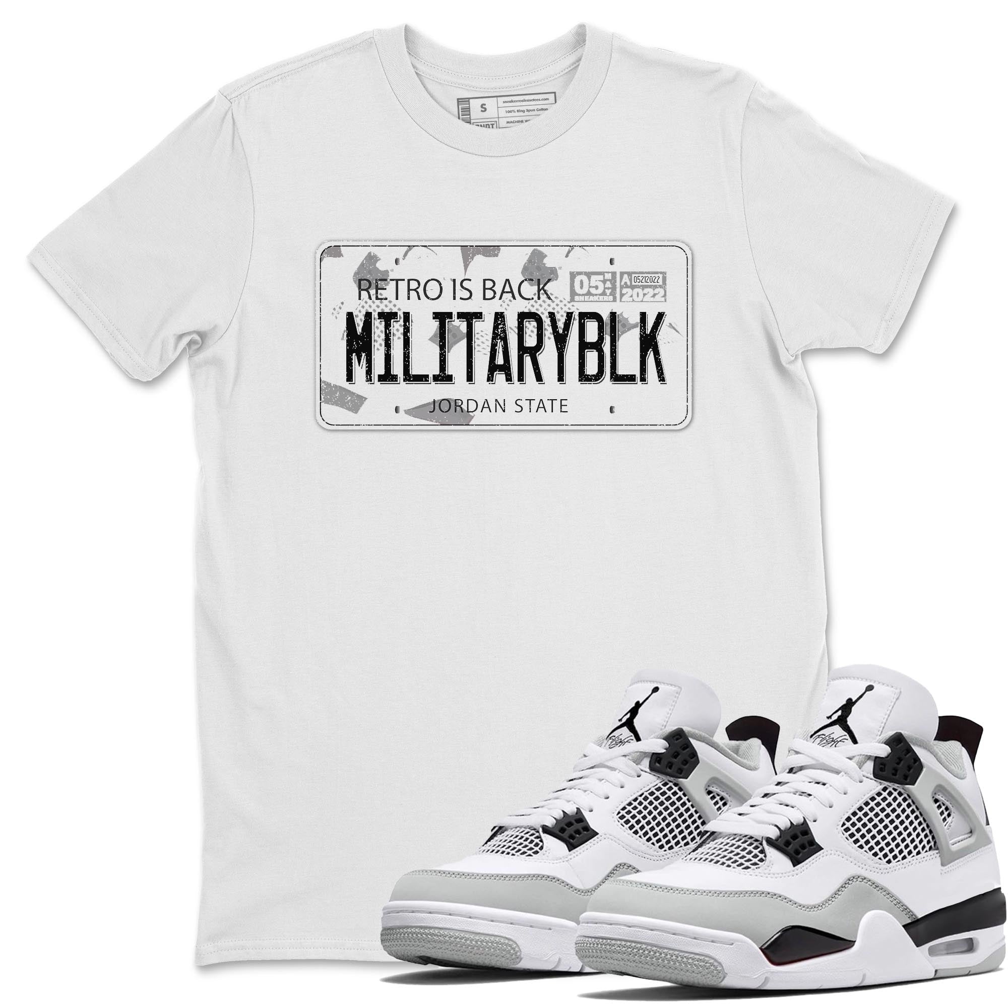 Jordan Plate Unisex Tops - Air Jordan 4 Military Black