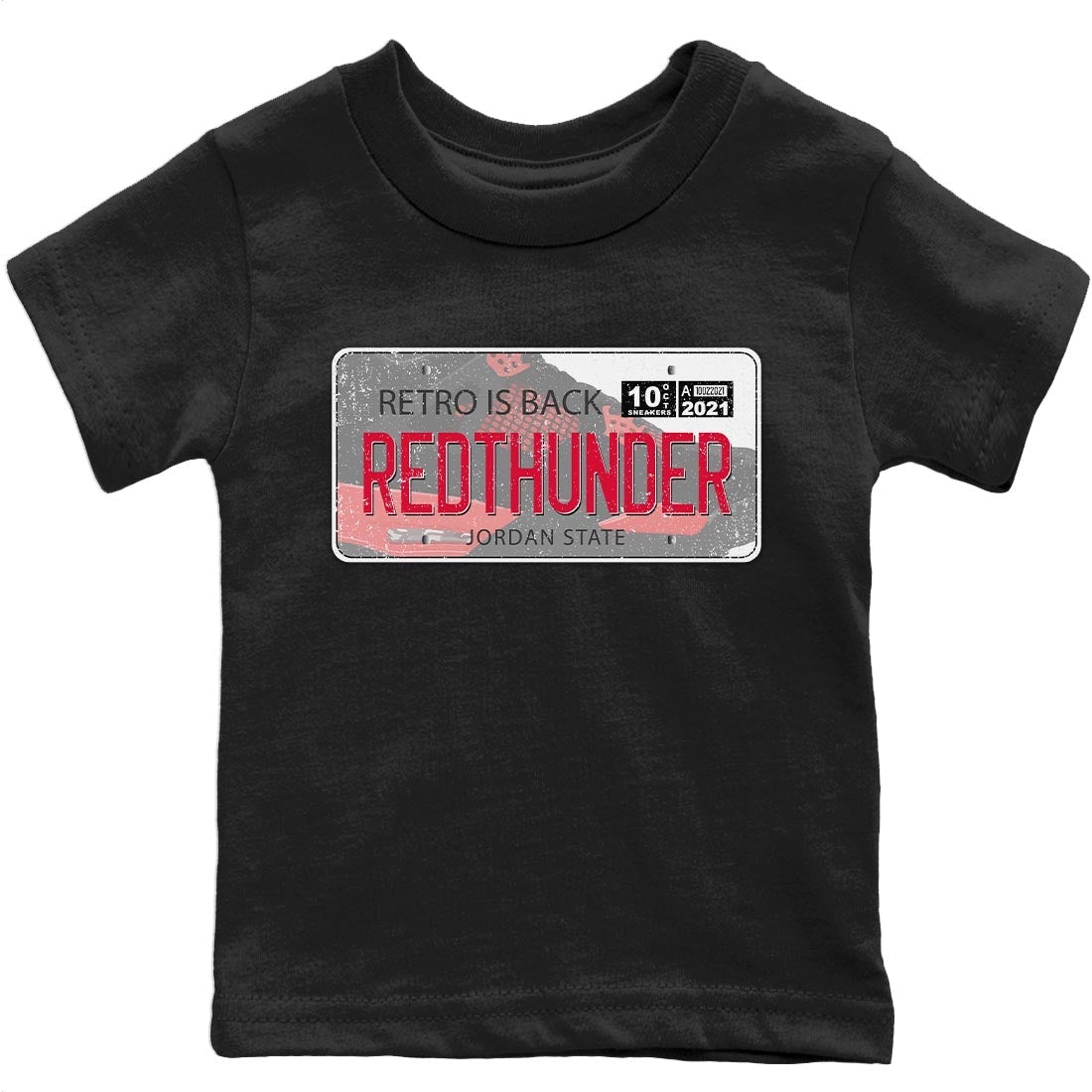 Jordan Plate Kids Tops - Air Jordan 4 Red Thunder