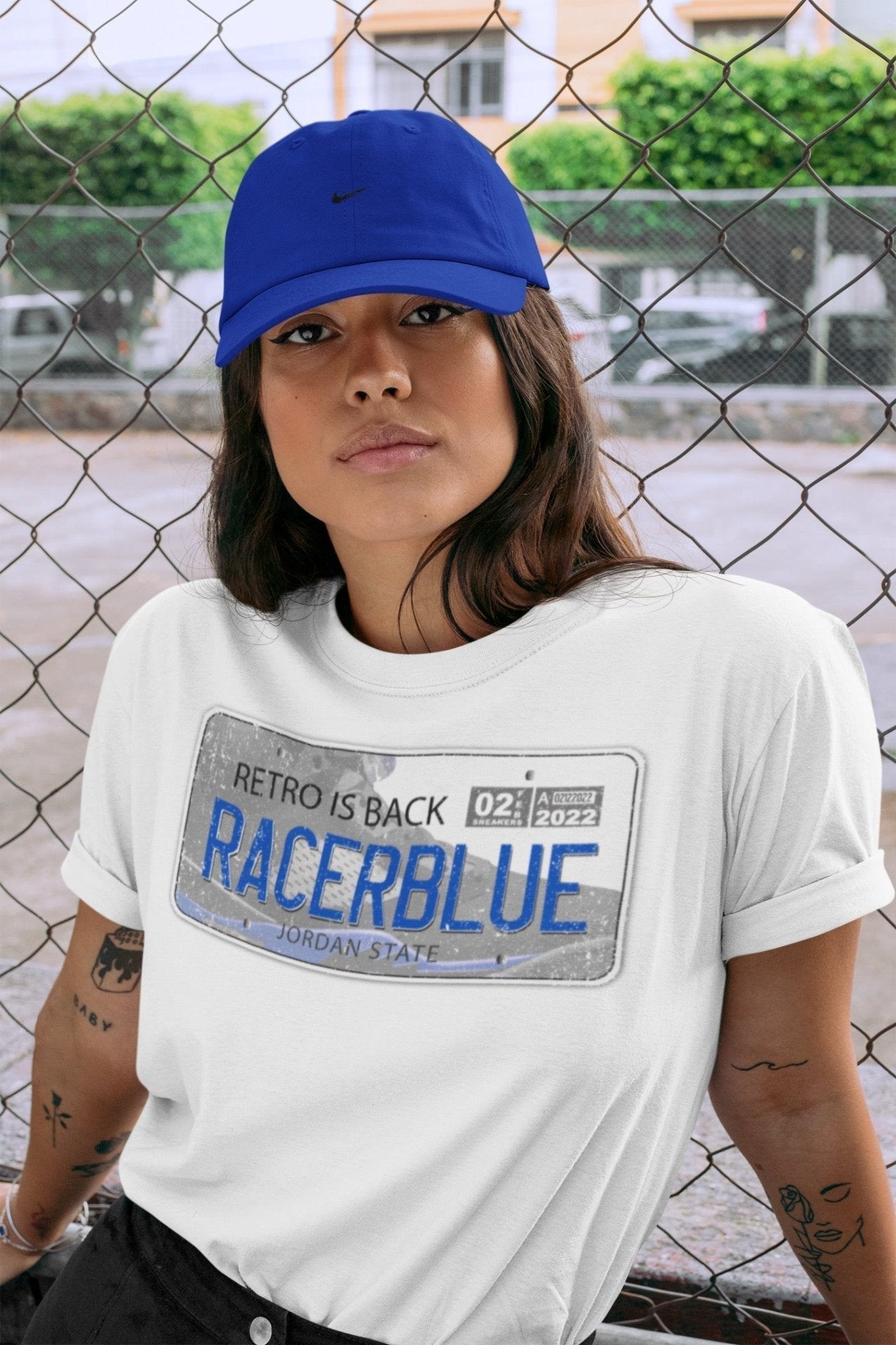 Jordan Plate Unisex Tops - Air Jordan 5 Racer Blue