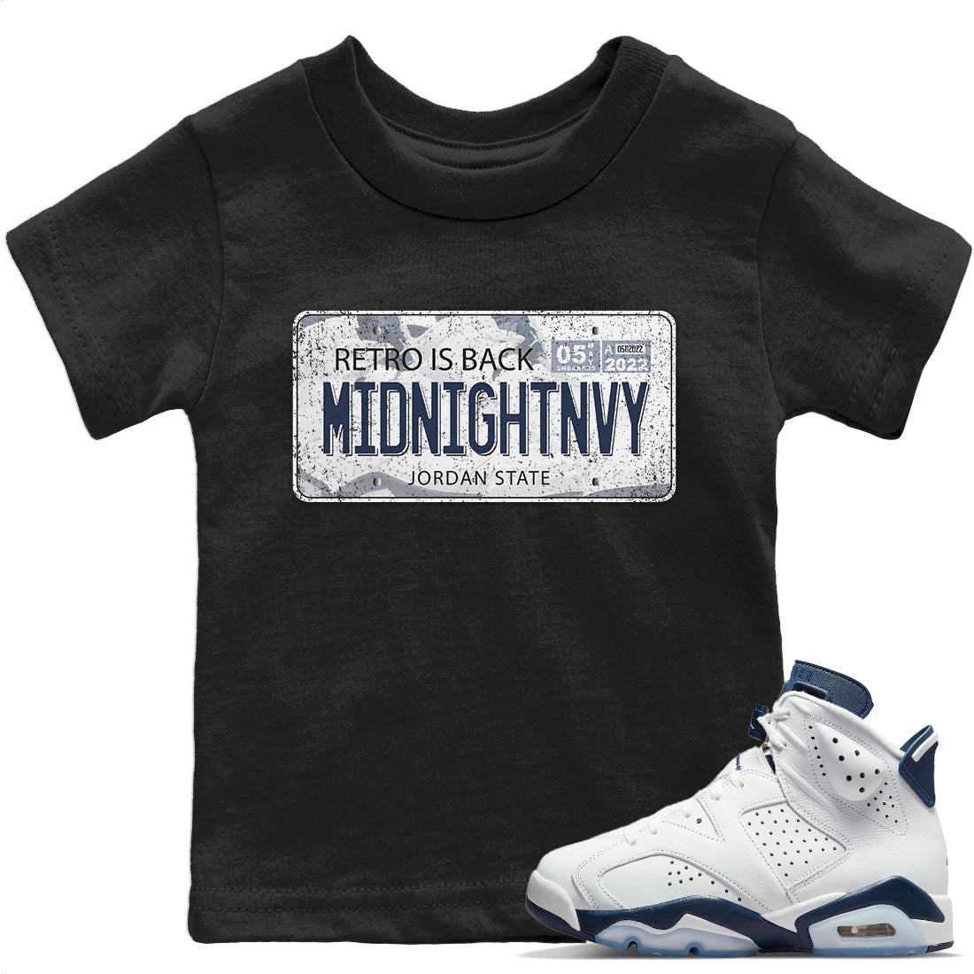 Jordan Plate Kids Tops - Air Jordan 6 Midnight Navy