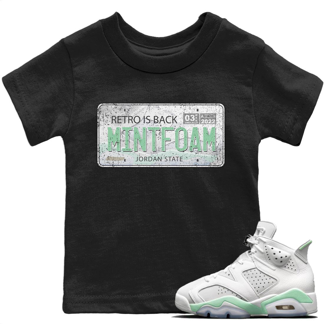Jordan Plate Kids Tops - Air Jordan 6 Mint Foam