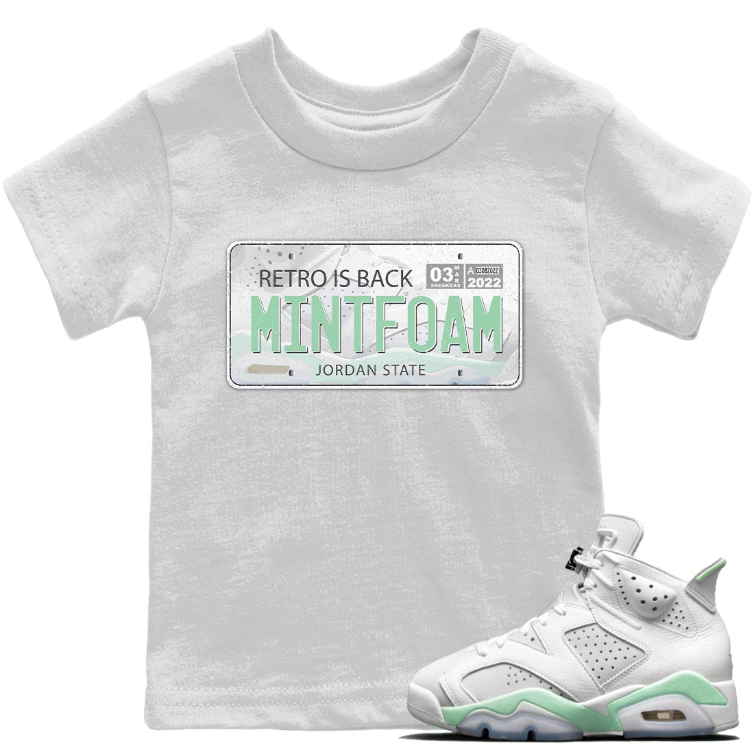 Jordan Plate Kids Tops - Air Jordan 6 Mint Foam