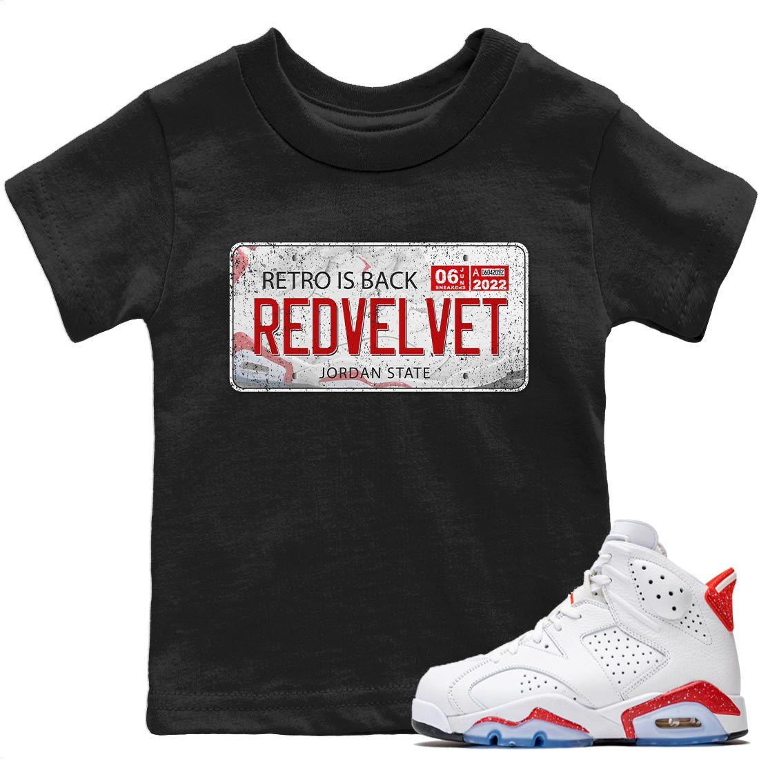 Jordan Plate Kids Tops - Air Jordan 6 Red Velvet Cookies