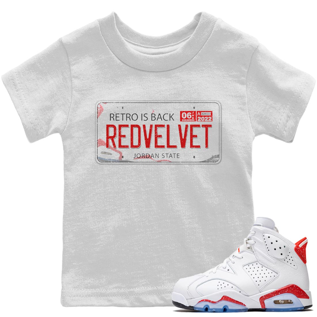 Jordan Plate Kids Tops - Air Jordan 6 Red Velvet Cookies
