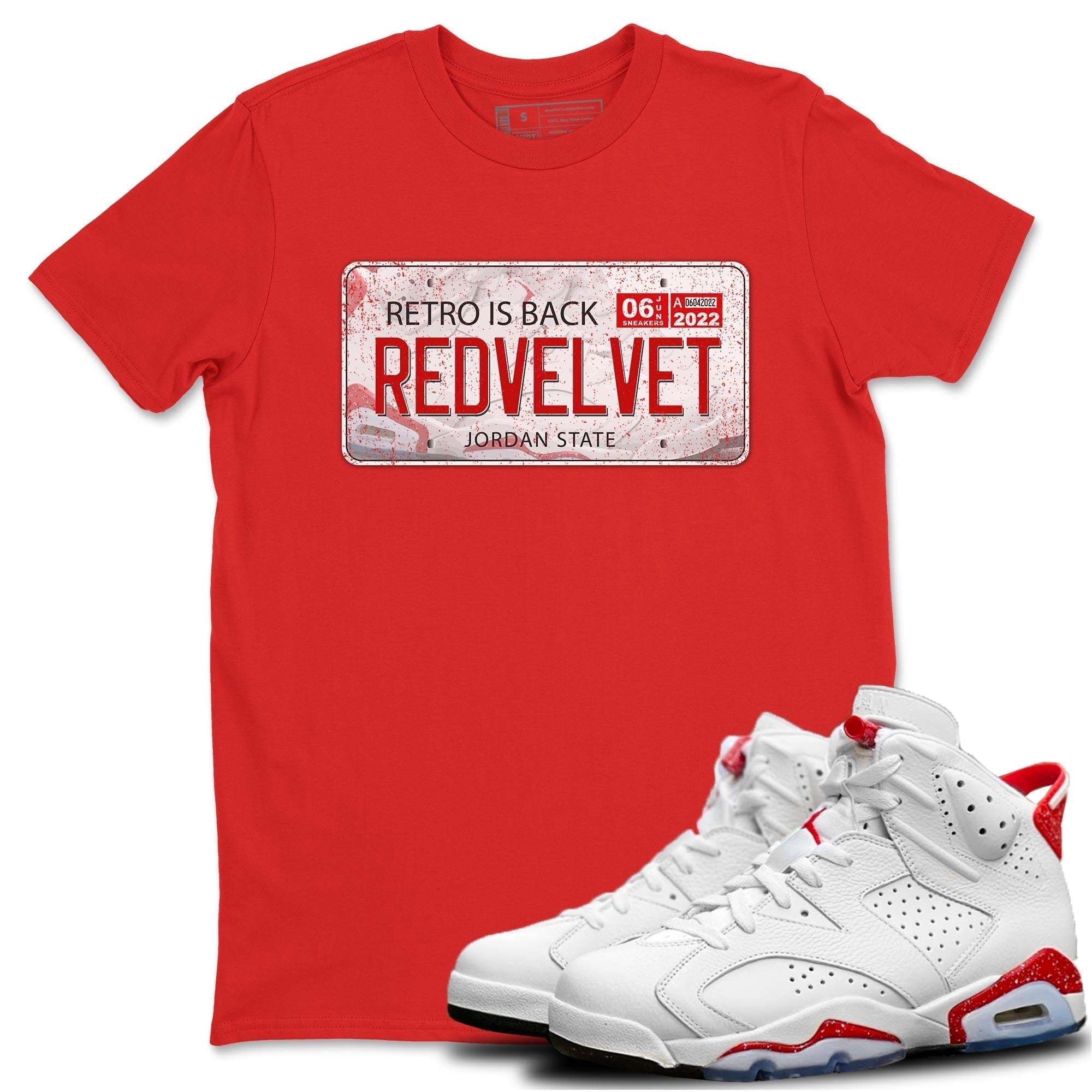 Jordan Plate Unisex Tops - Air Jordan 6 Red Velvet Cookies