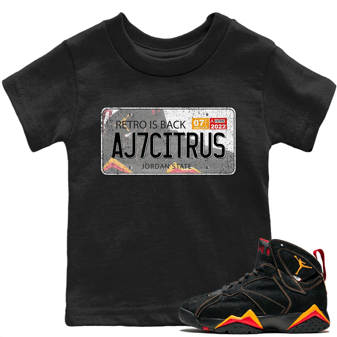 Jordan Plate Kids Tops - Air Jordan 7 Citrus