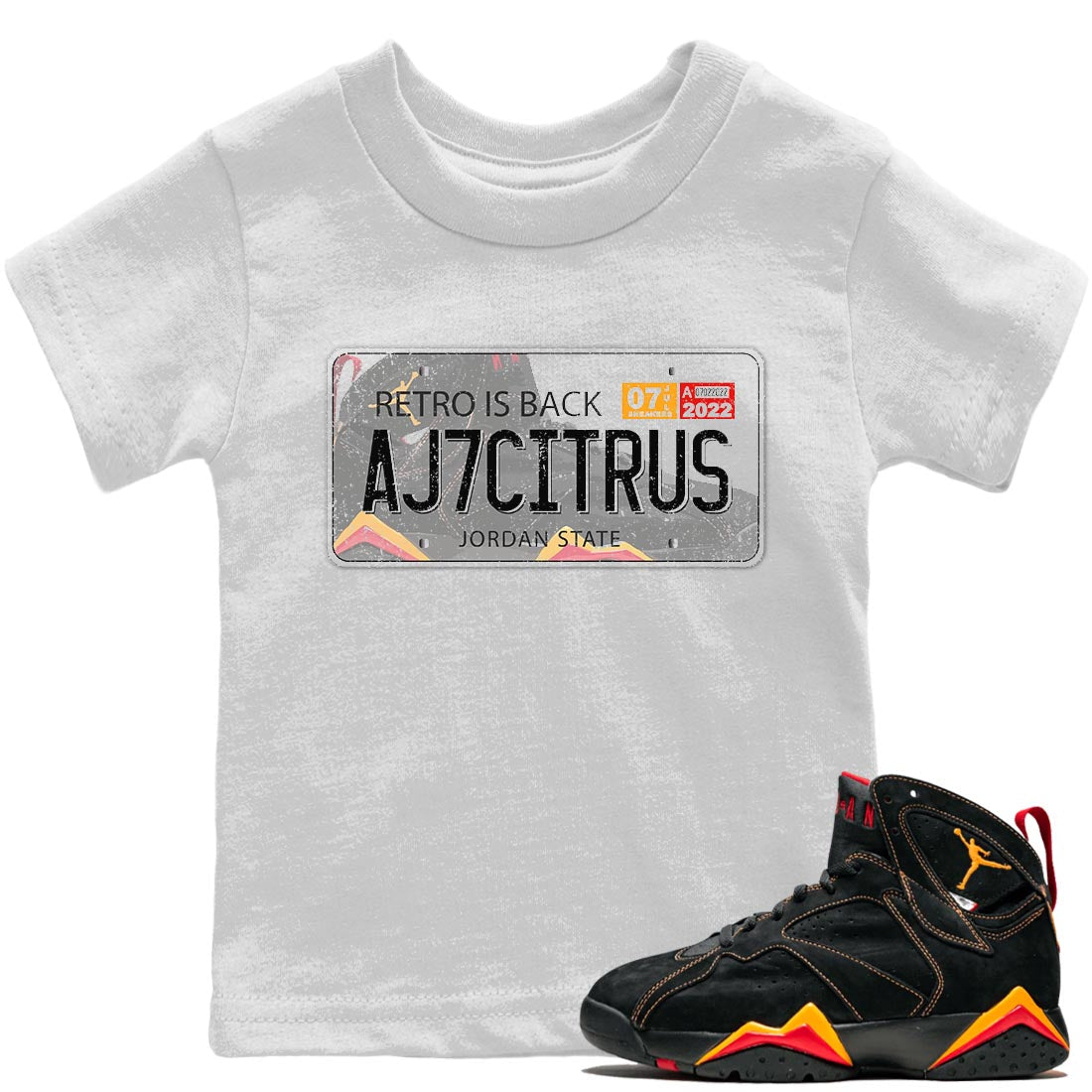 Jordan Plate Kids Tops - Air Jordan 7 Citrus