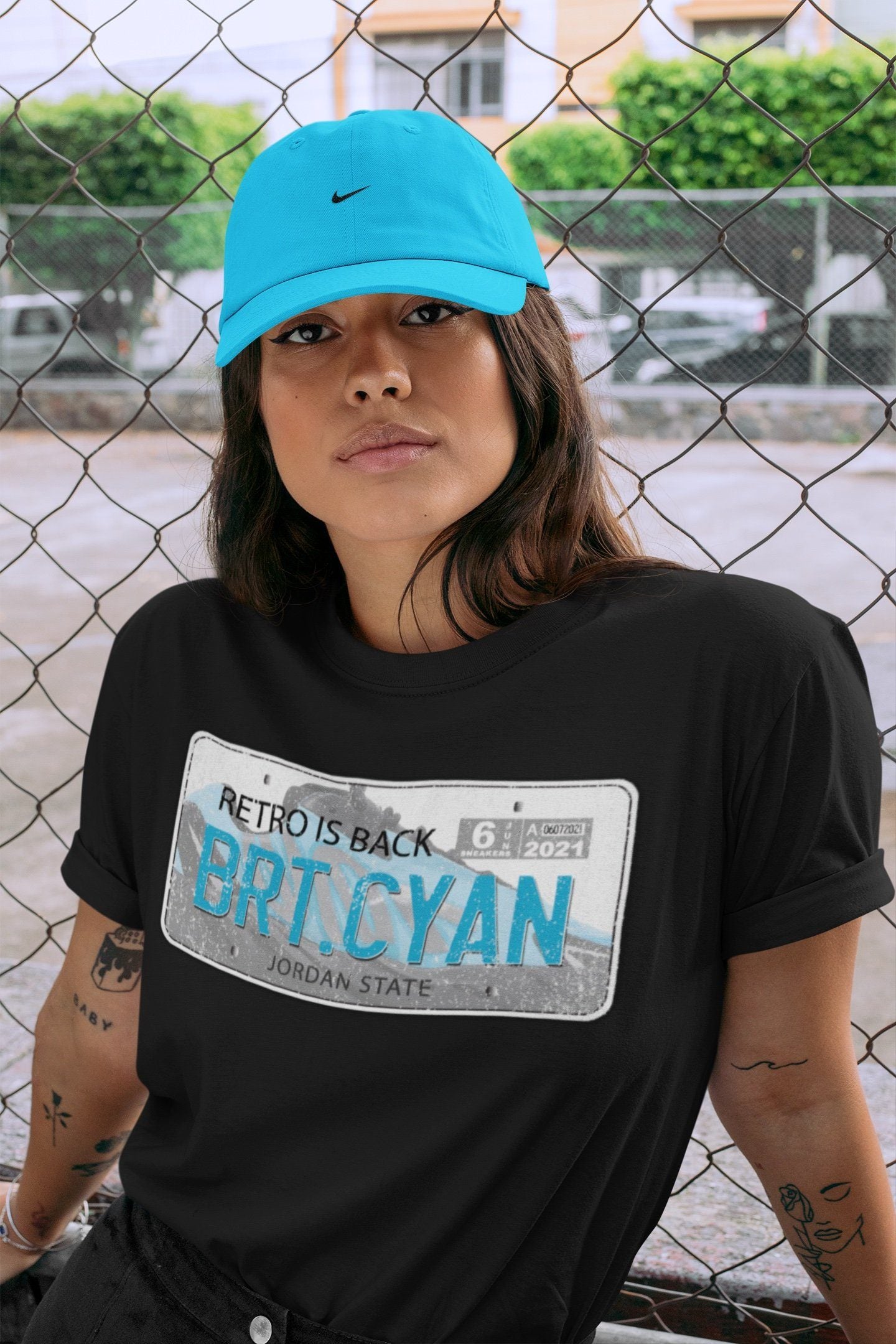 Jordan Plate Unisex Tops - Yeezy 700 Bright Cyan