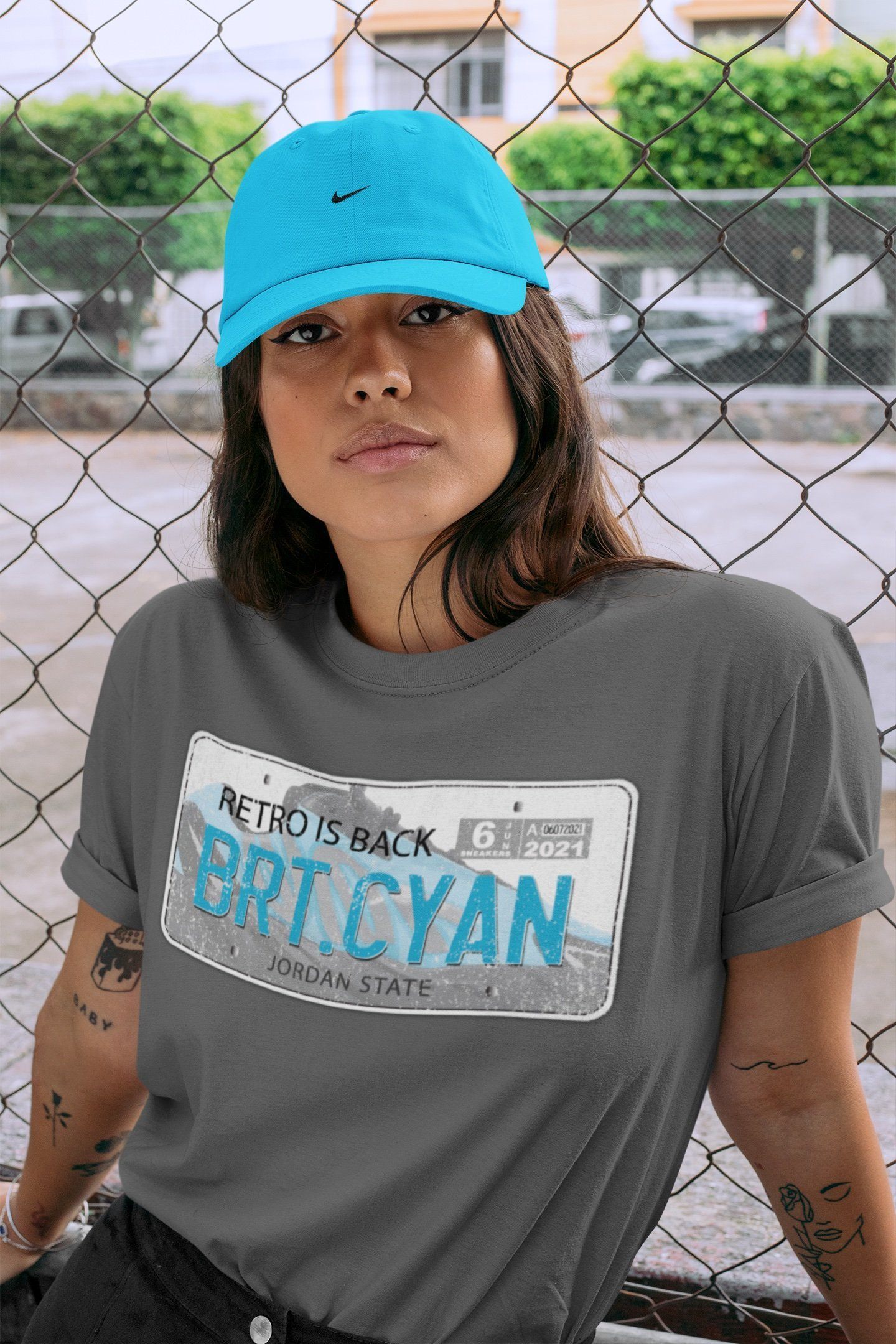 Jordan Plate Unisex Tops - Yeezy 700 Bright Cyan