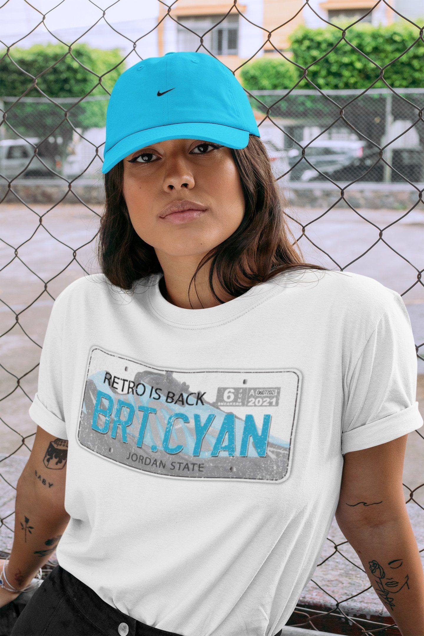 Jordan Plate Unisex Tops - Yeezy 700 Bright Cyan