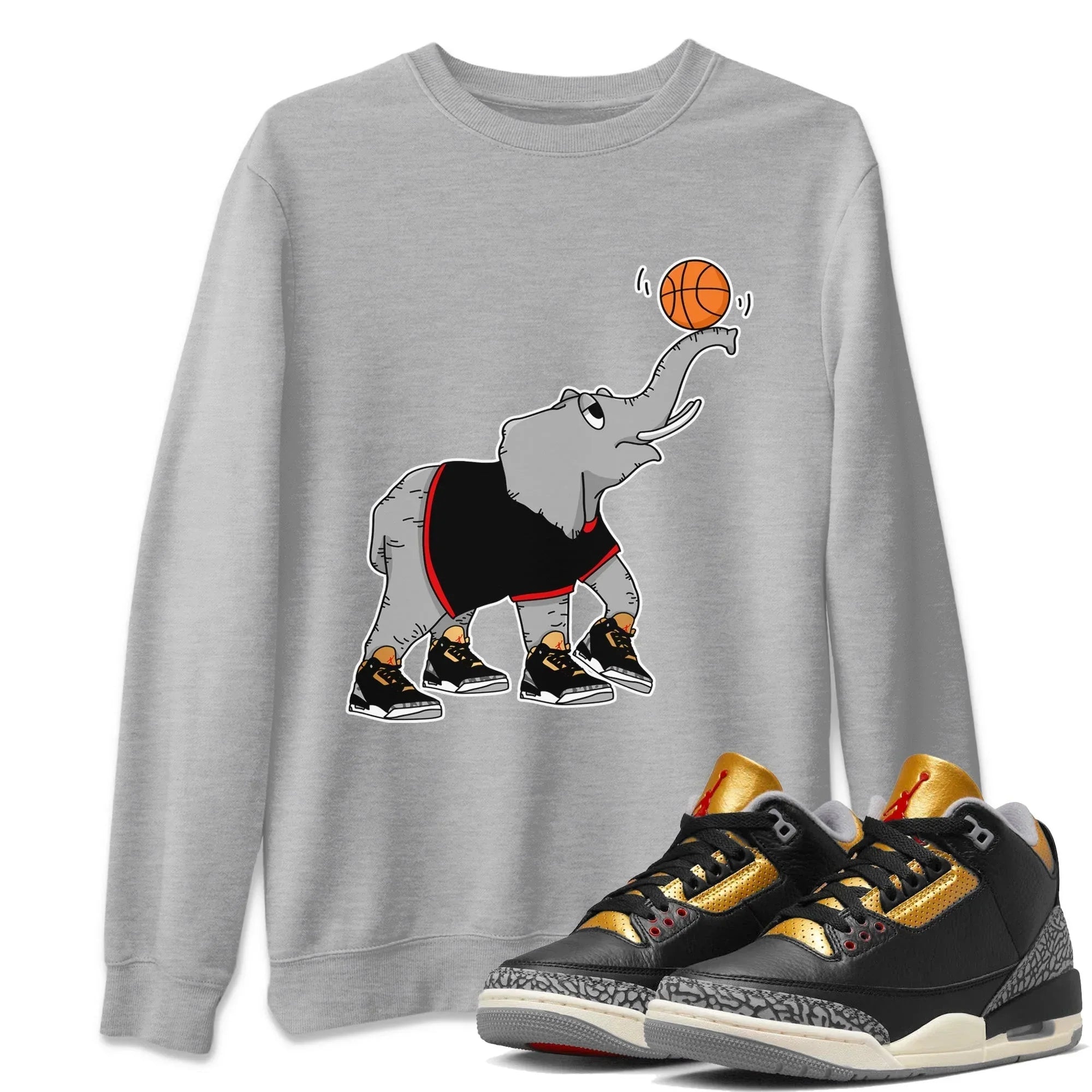 Juggling Elephant Unisex Tops - Air Jordan 3 Black Gold