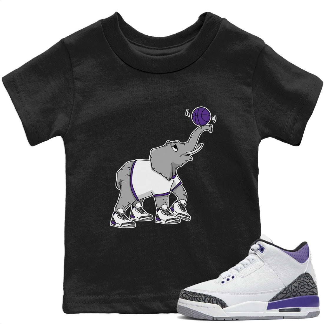 Juggling Elephant Kids Tops - Air Jordan 3 Dark Iris