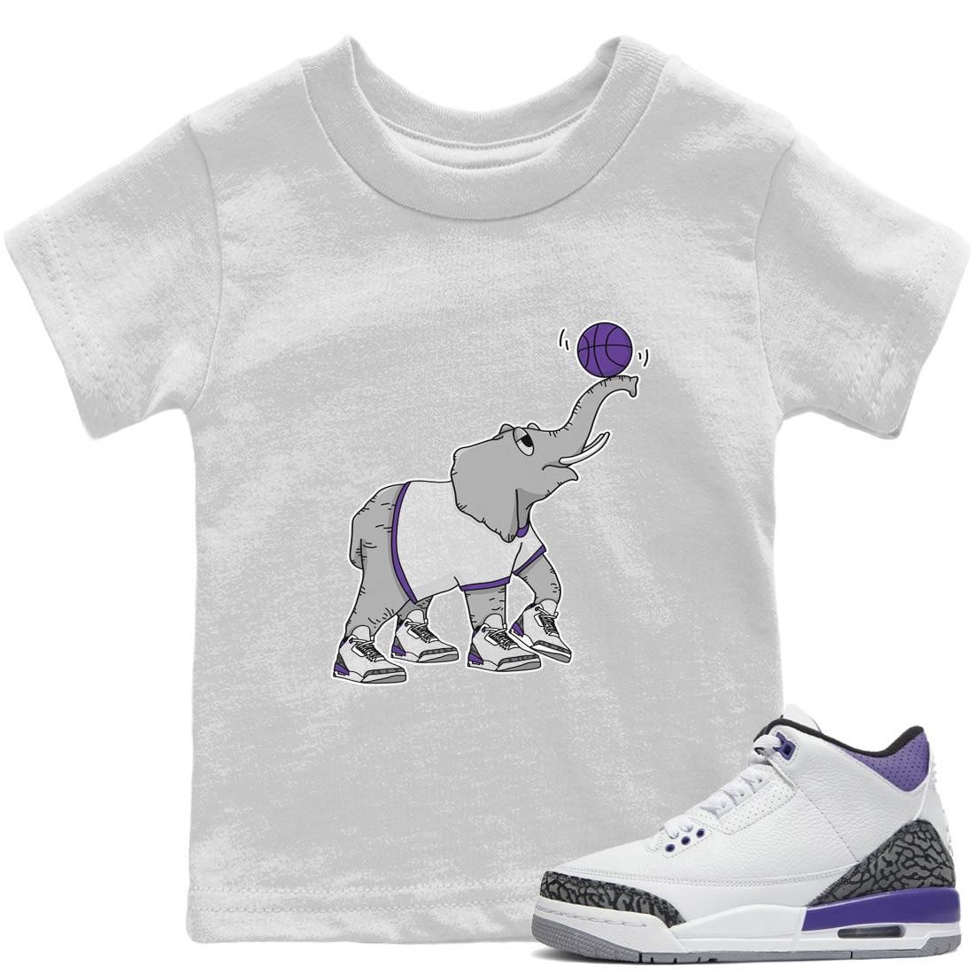 Juggling Elephant Kids Tops - Air Jordan 3 Dark Iris