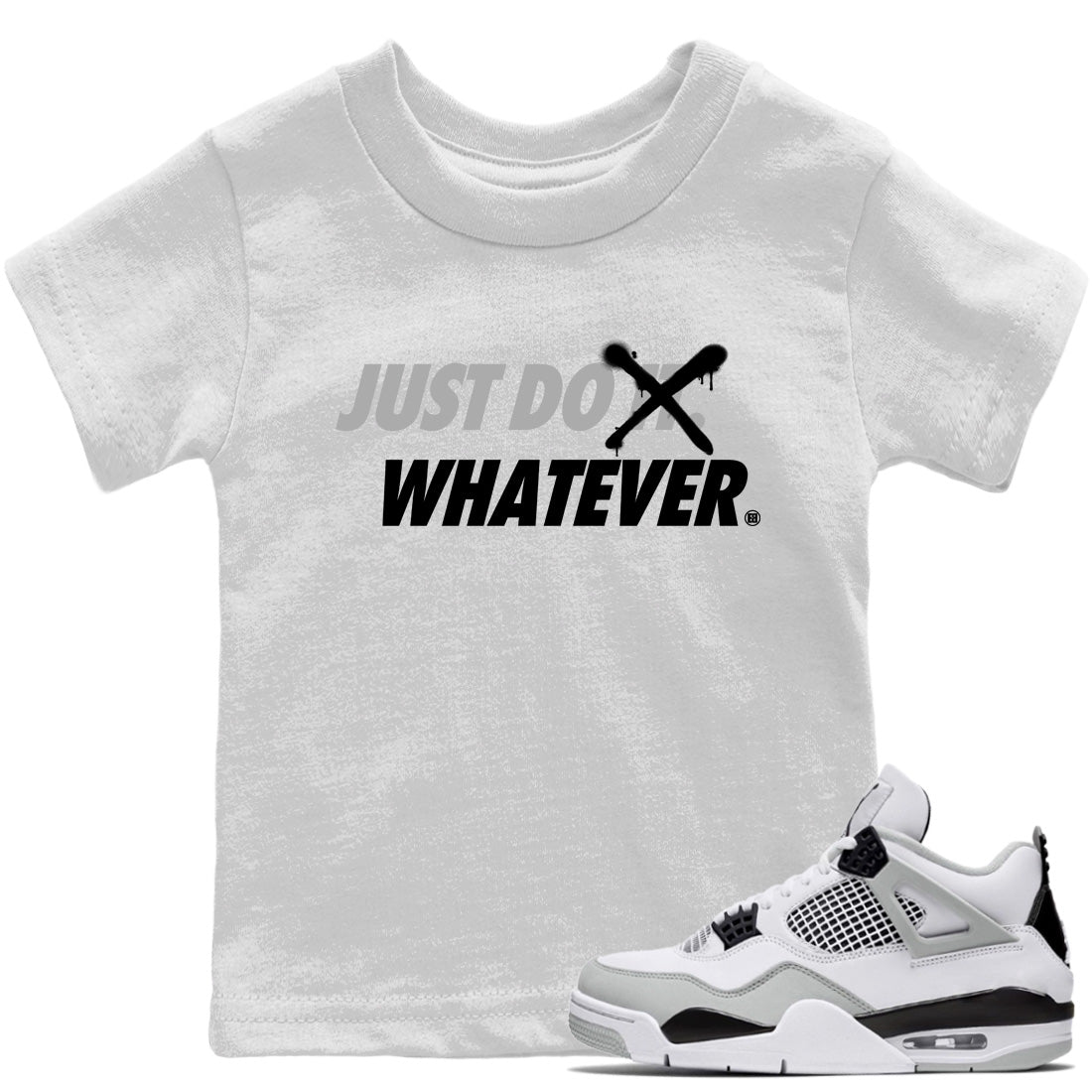 Just Do Whatever Kids Tops - Air Jordan 4 Military Black