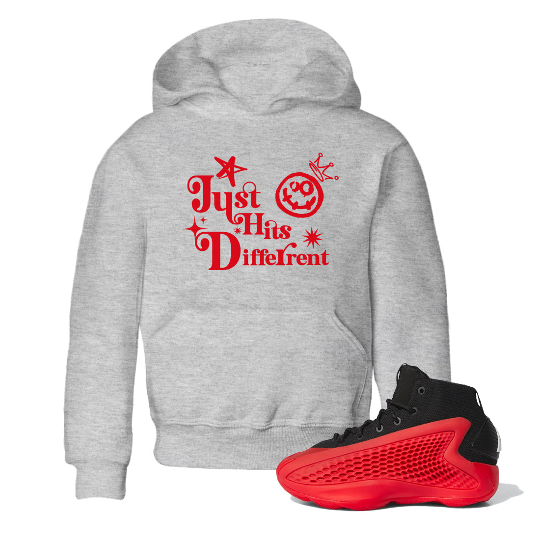Just Hits Different snkmatch Tees Kids - AE 1 Bred