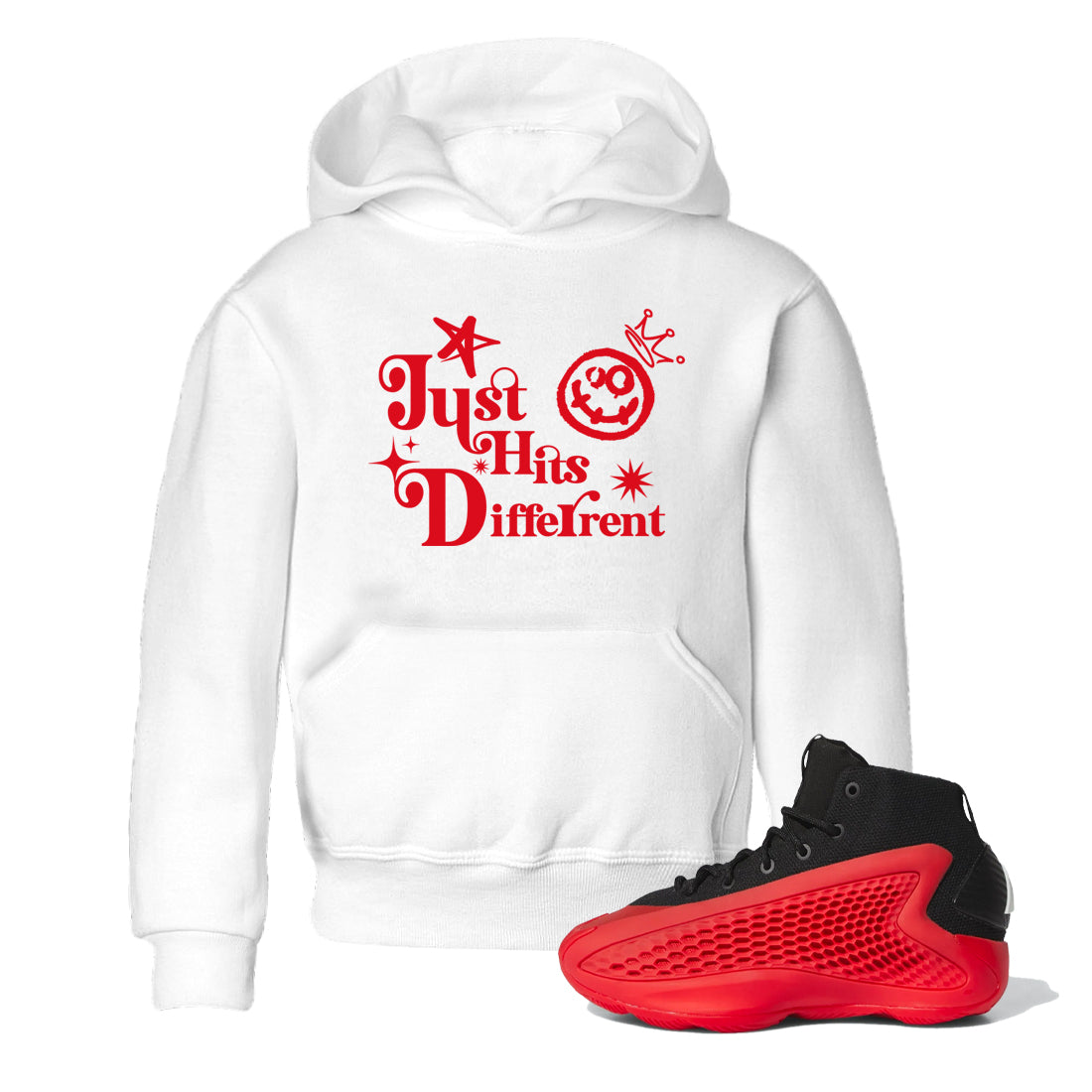 Just Hits Different snkmatch Tees Kids - AE 1 Bred
