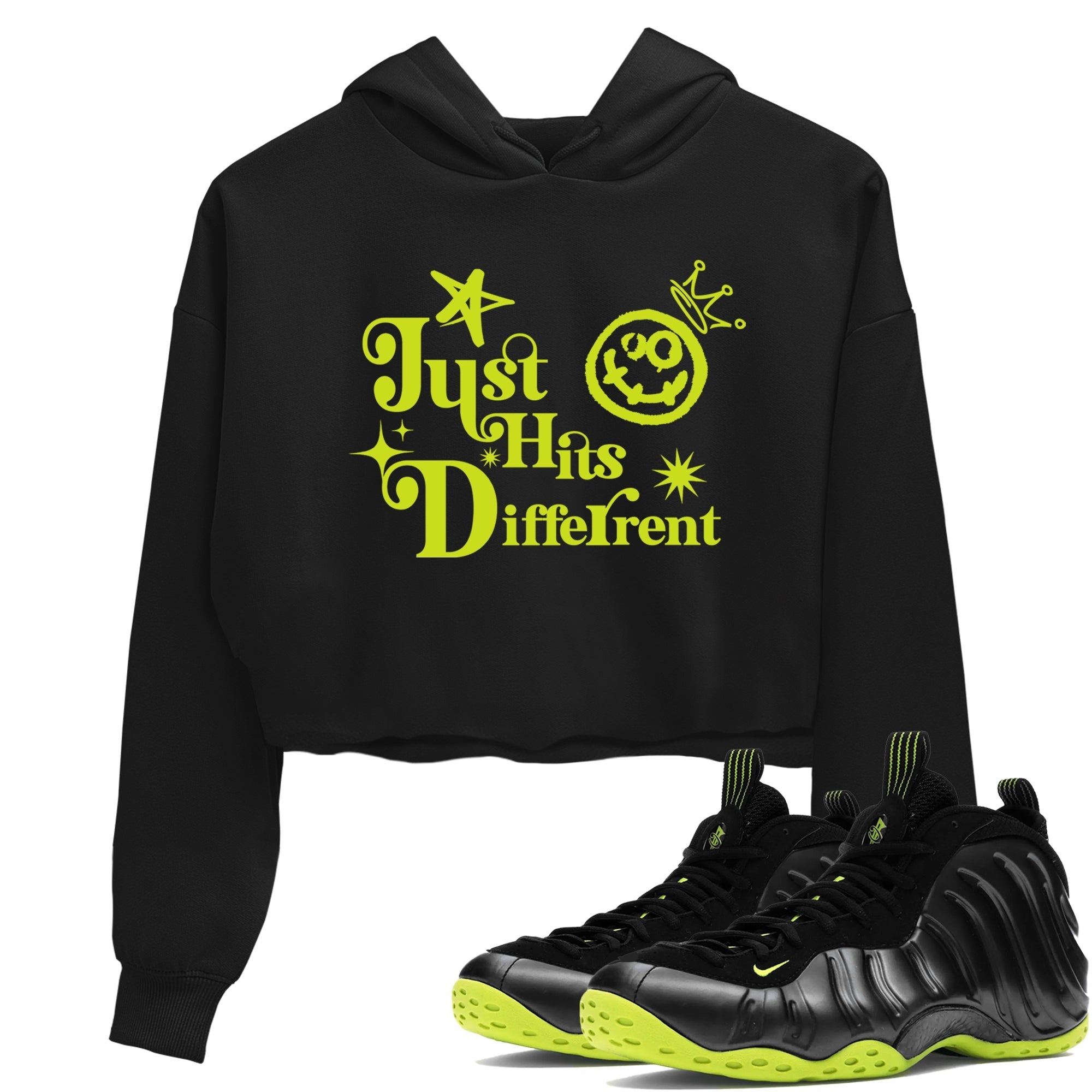 Just Hits Different snkmatch Women's Top - Air Foamposite One Black Volt
