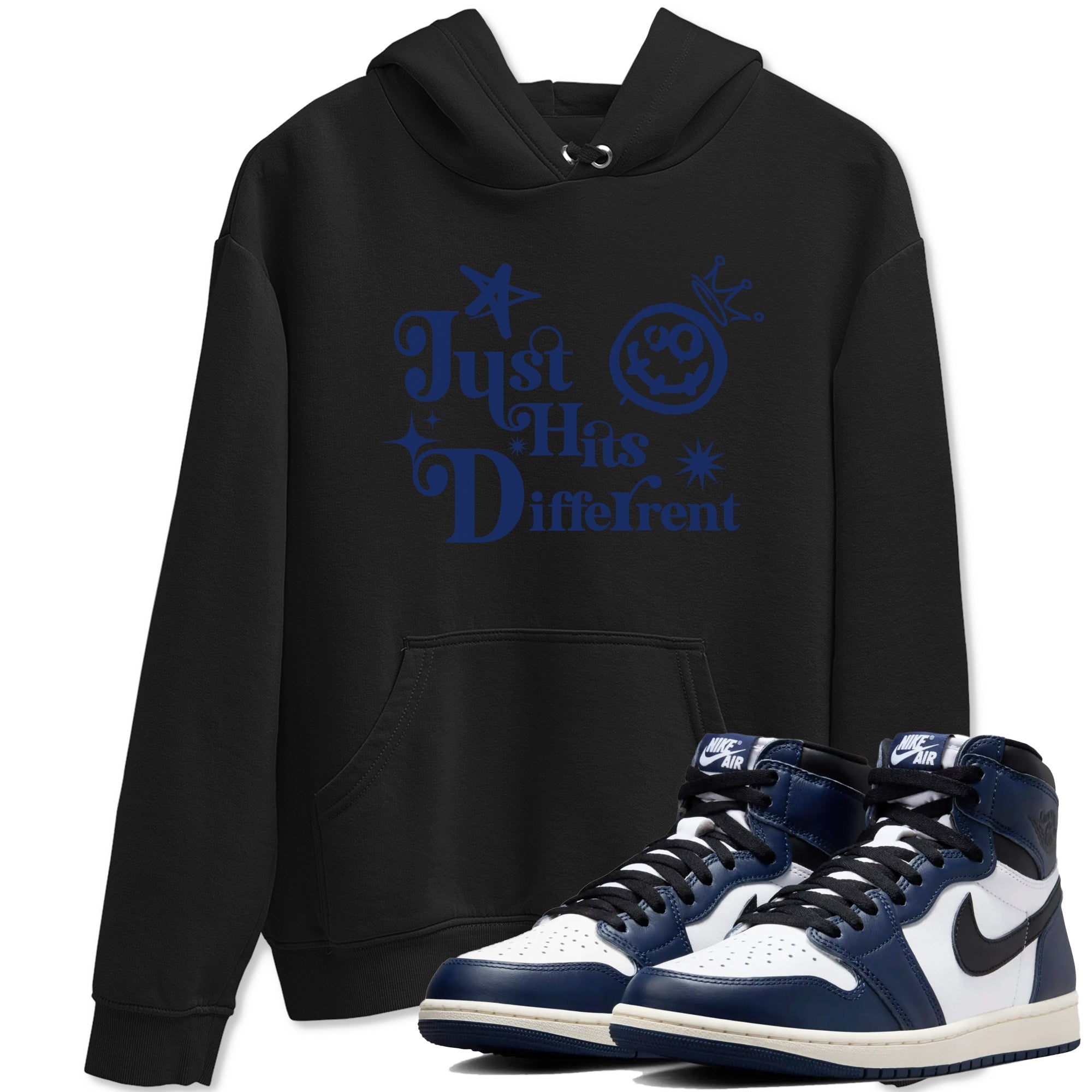 Just Hits Different snkmatch Tees - Air Jordan 1 Midnight Navy