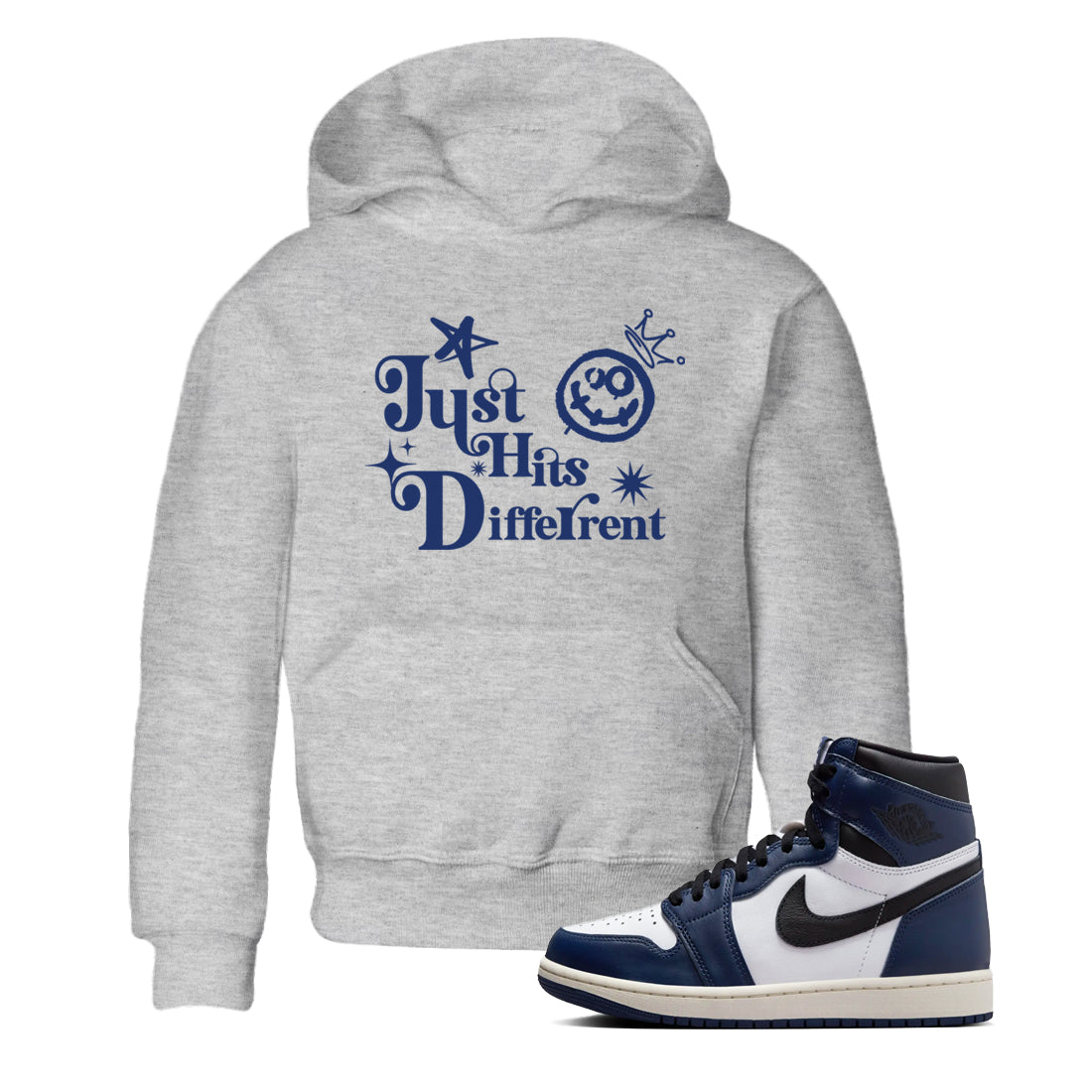 Just Hits Different snkmatch Tees Kids - Air Jordan 1 Midnight Navy
