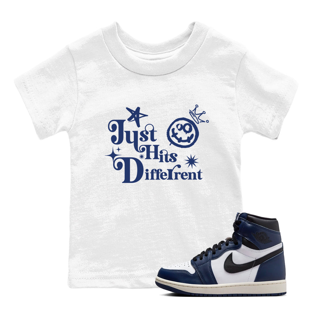 Just Hits Different snkmatch Tees Kids - Air Jordan 1 Midnight Navy