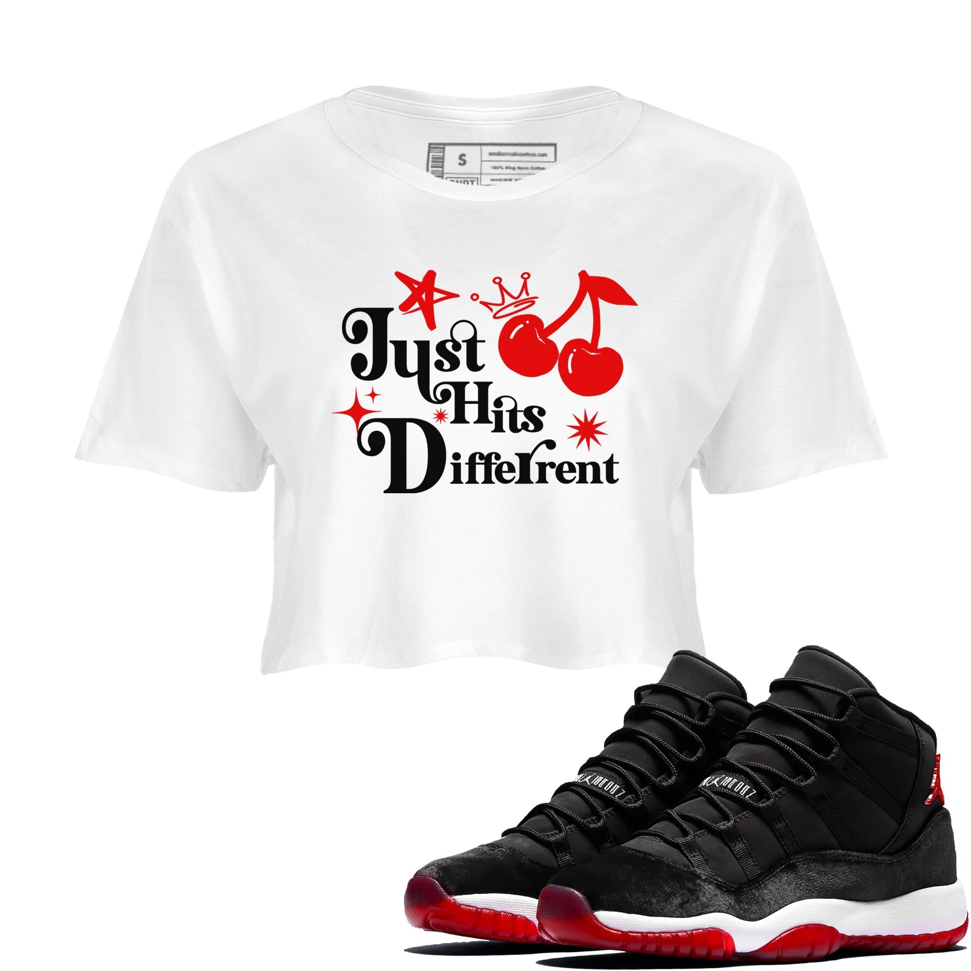 Just Hits Different snkmatch Women's Top - Air Jordan 11 Bred Velvet