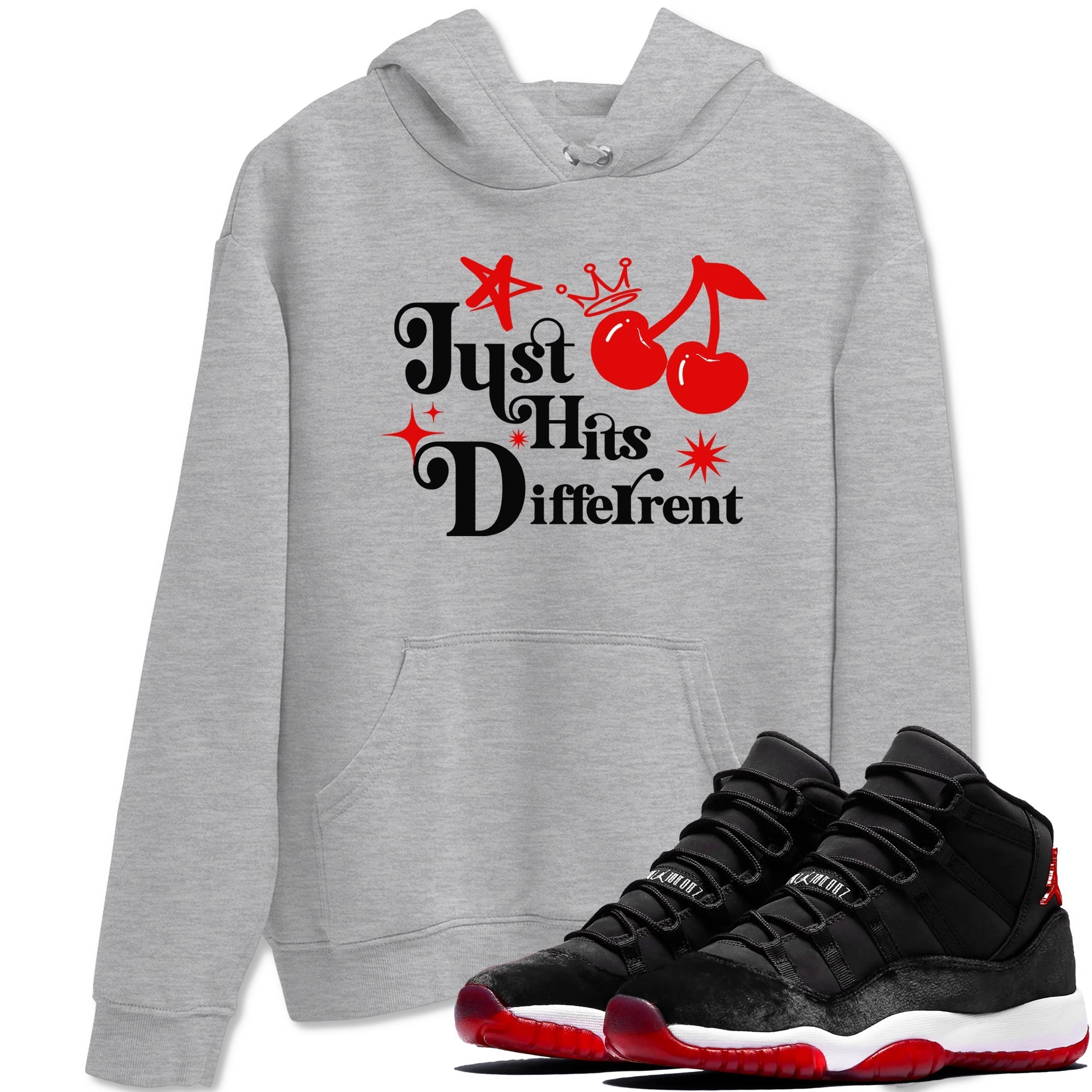 Just Hits Different snkmatch Tees - Air Jordan 11 Bred Velvet