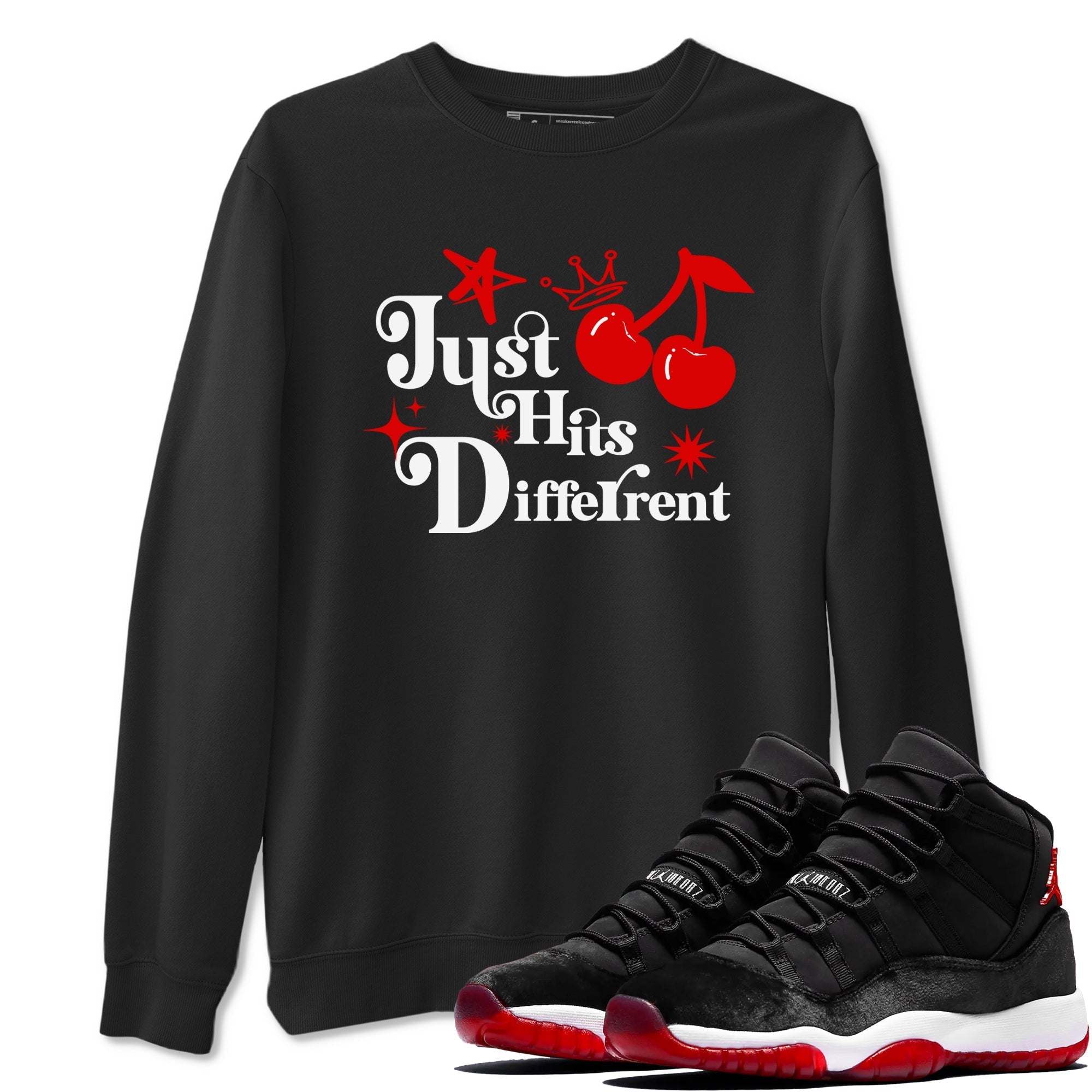 Just Hits Different snkmatch Tees - Air Jordan 11 Bred Velvet