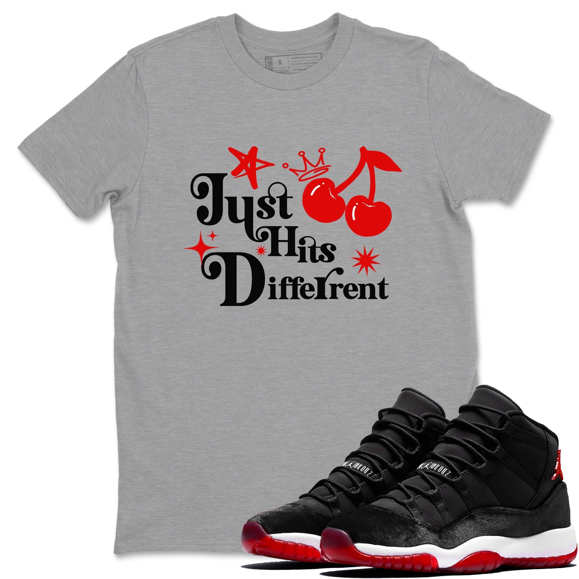 Just Hits Different snkmatch Tees - Air Jordan 11 Bred Velvet