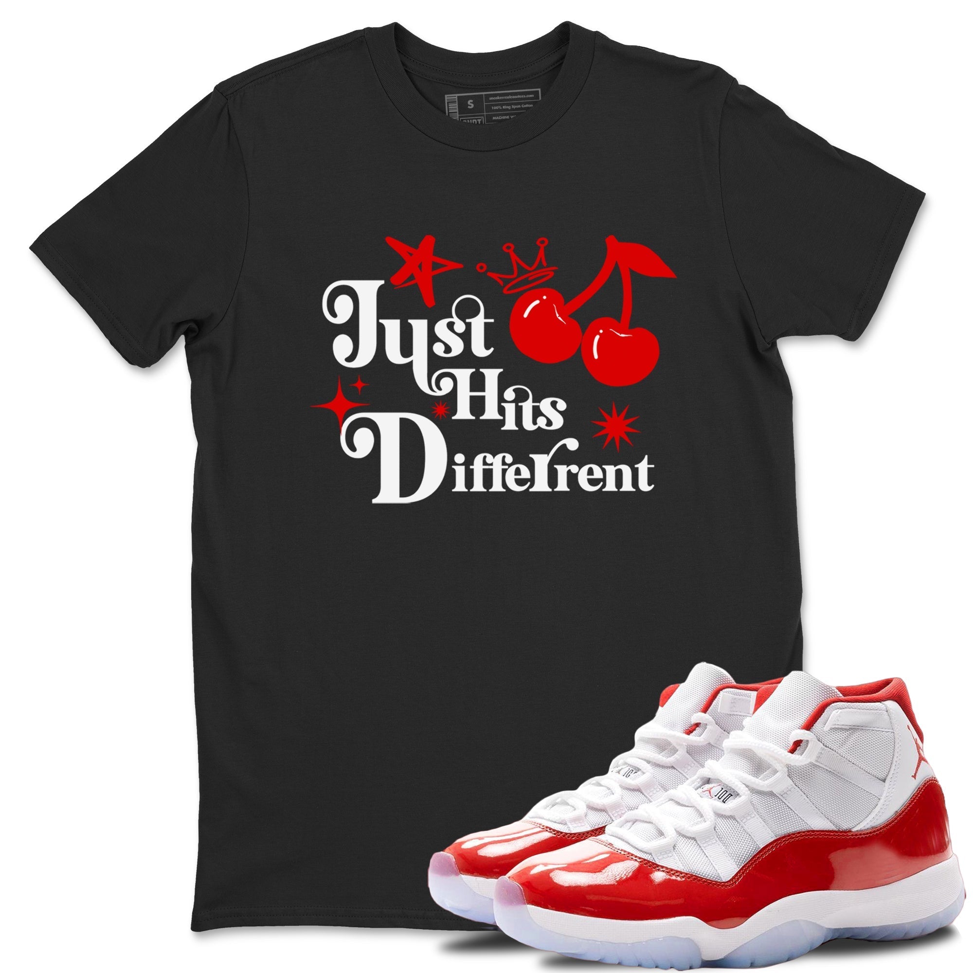 Just Hits Different snkmatch Tees - Air Jordan 11 Cherry