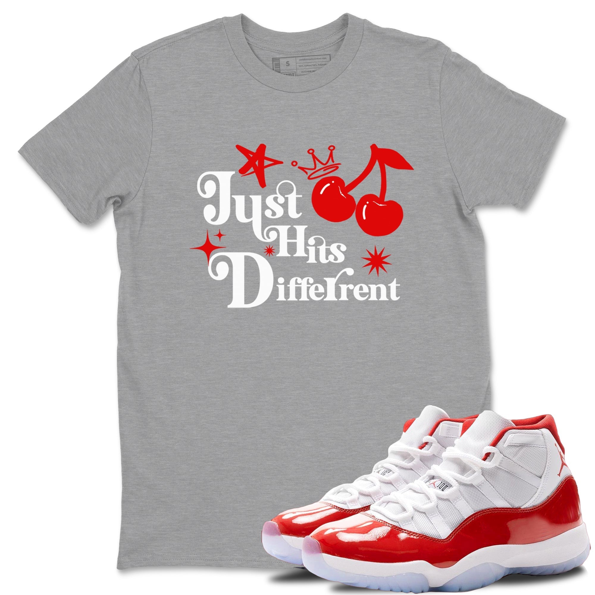 Just Hits Different snkmatch Tees - Air Jordan 11 Cherry