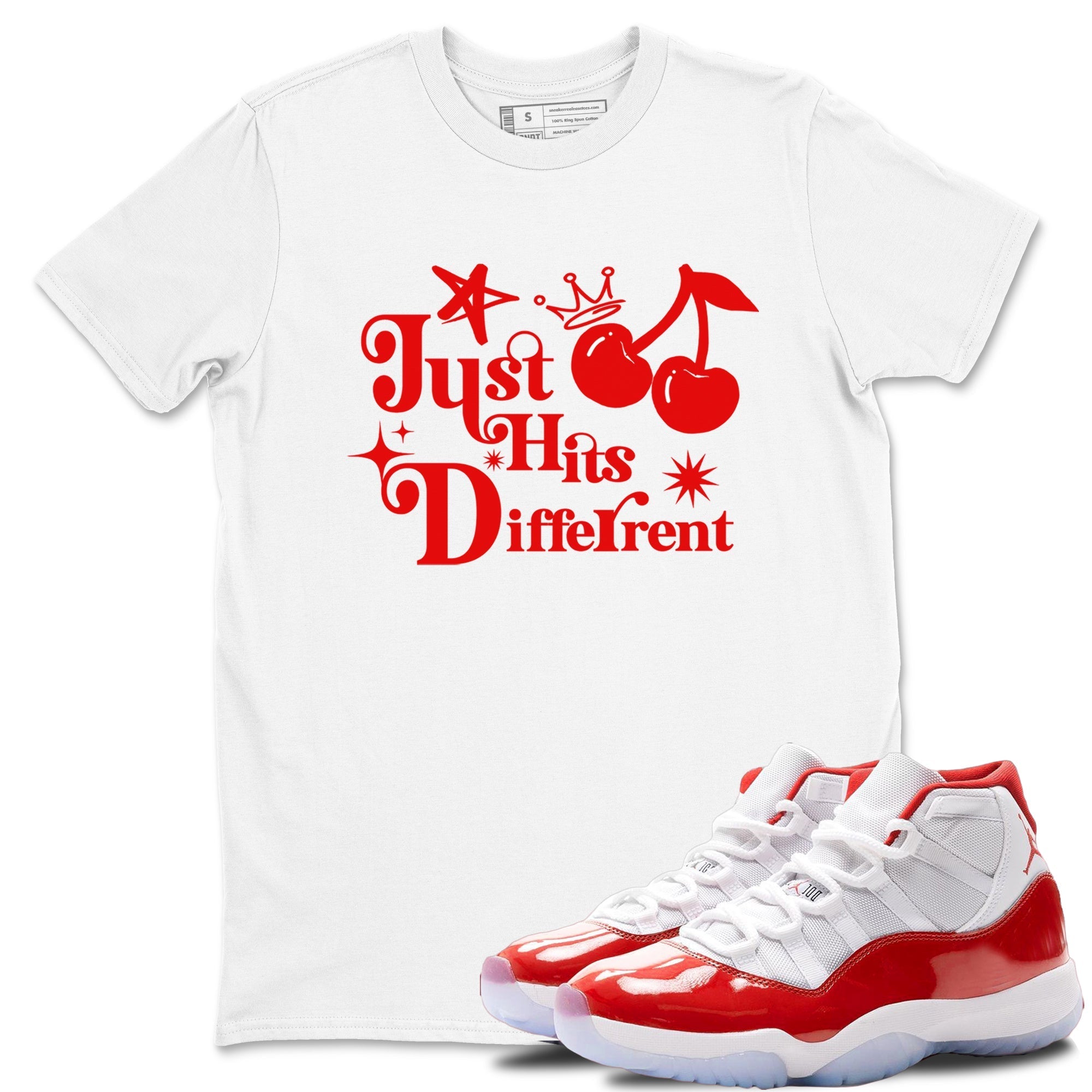 Just Hits Different snkmatch Tees - Air Jordan 11 Cherry