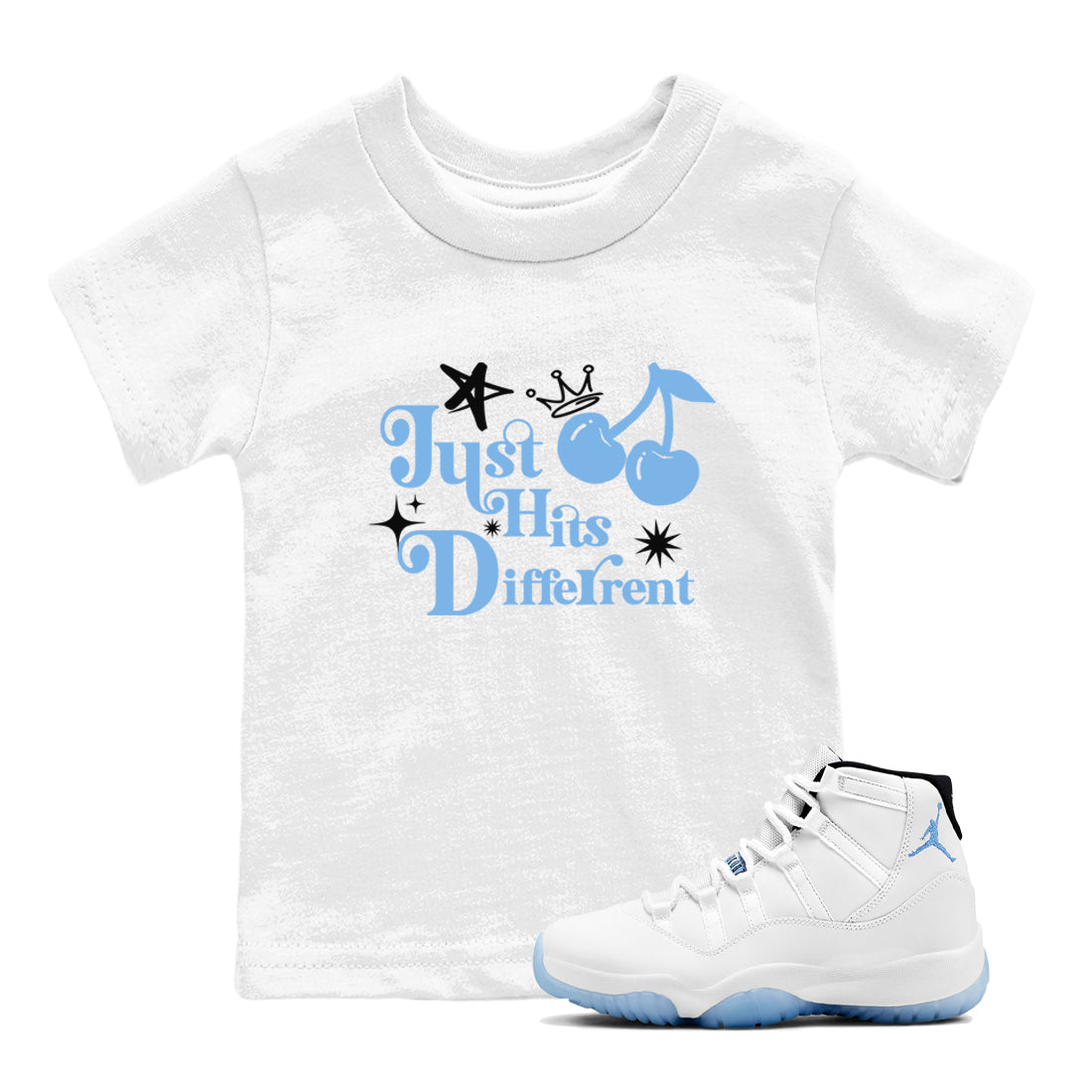 Just Hits Different snkmatch Tees Kids - Air Jordan 11 Legend Blue