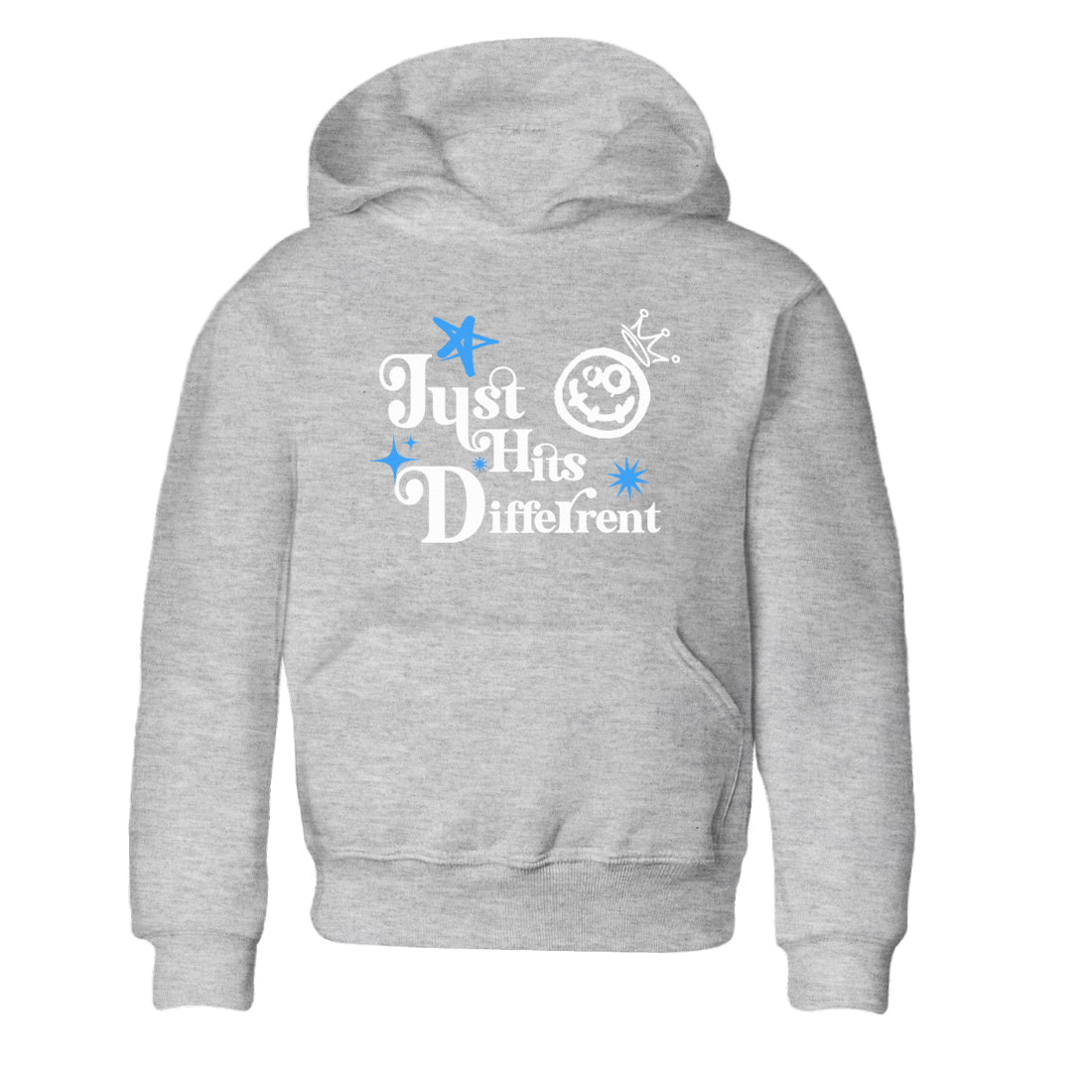 Just Hits Different snkmatch Tees Kids - Air Jordan 12 White and University Blue