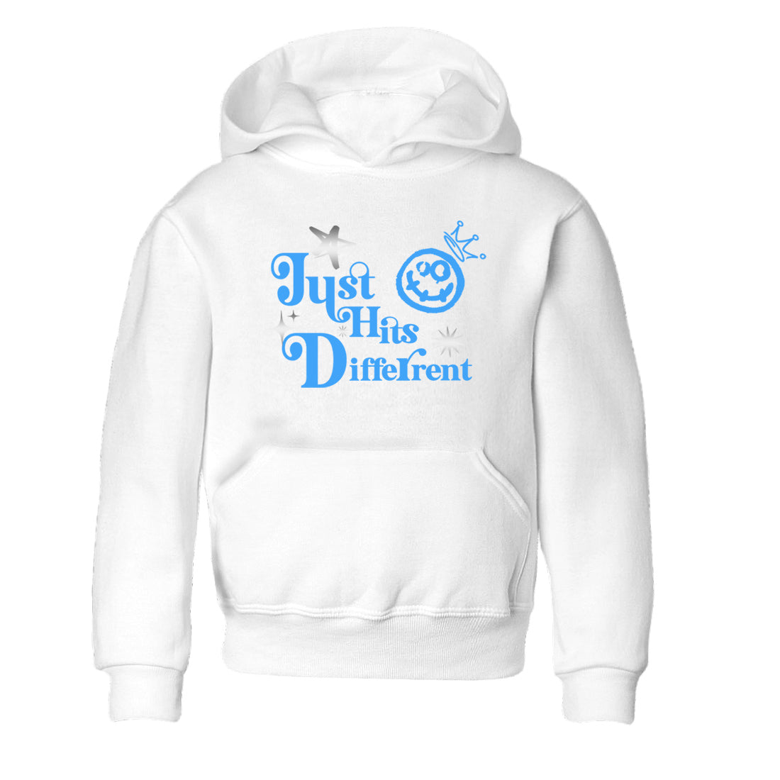 Just Hits Different snkmatch Tees Kids - Air Jordan 12 White and University Blue