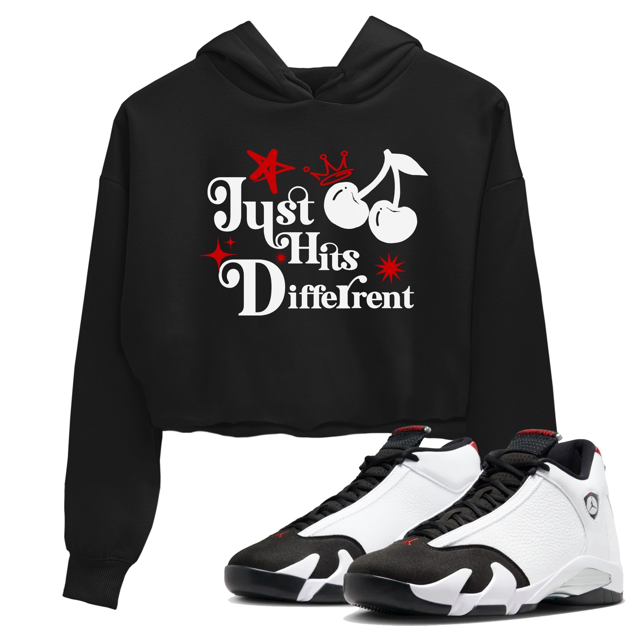 Just Hits Different snkmatch Women's Top - Air Jordan 14 Black Toe
