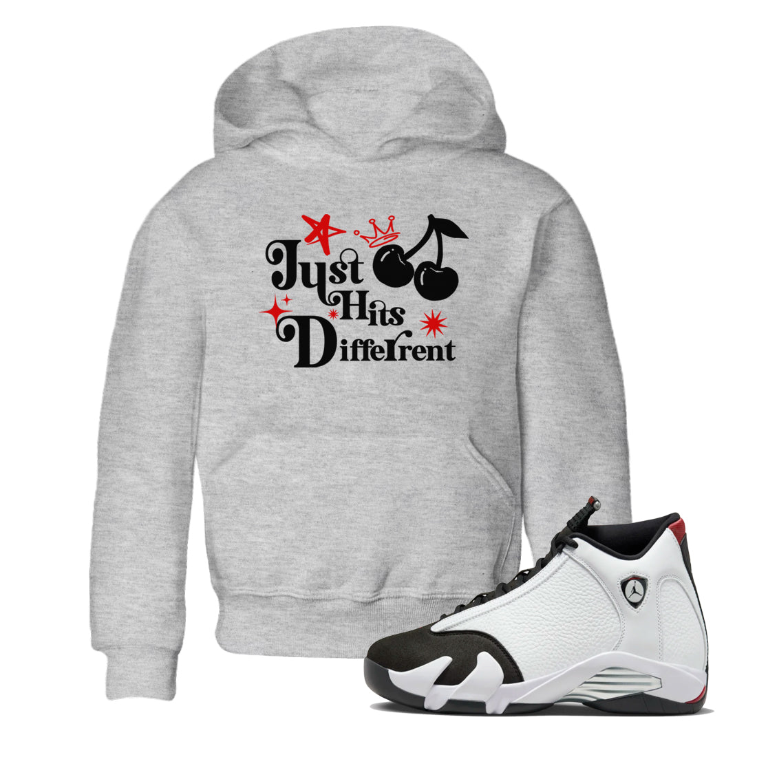 Just Hits Different snkmatch Tees Kids - Air Jordan 14 Black Toe
