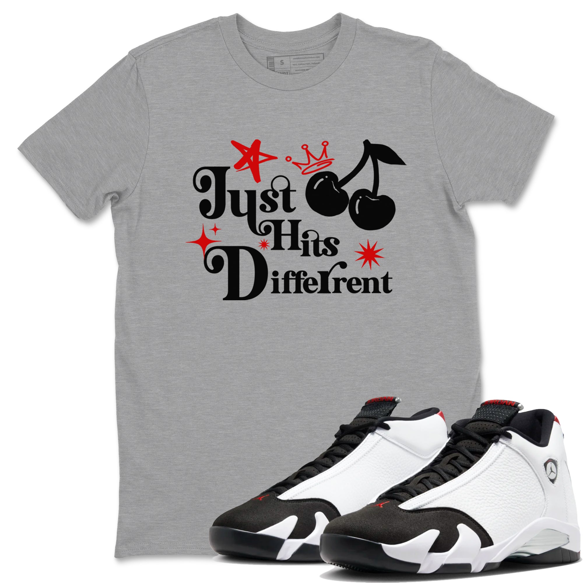 Just Hits Different snkmatch Tees - Air Jordan 14 Black Toe