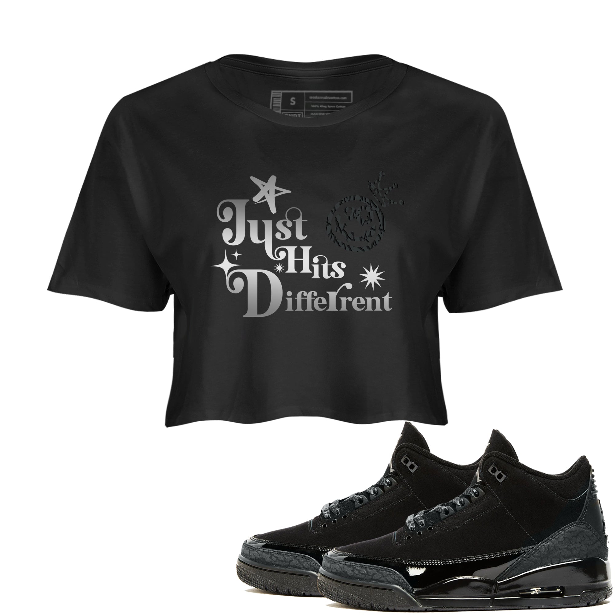 Just Hits Different snkmatch Women's Top - Air Jordan 3 Black Cat