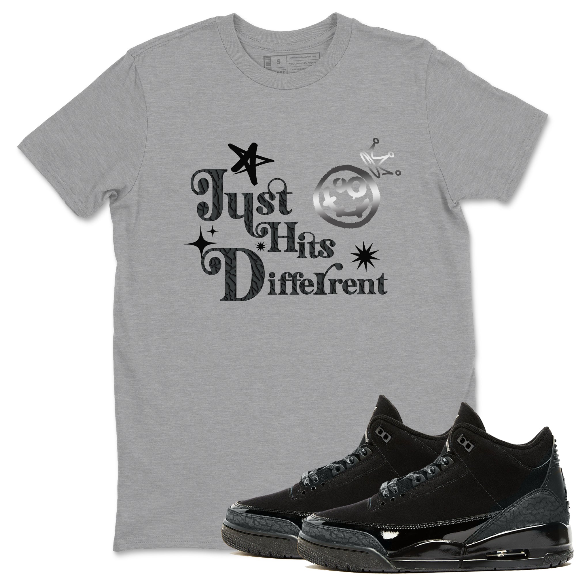 Just Hits Different snkmatch Tees - Air Jordan 3 Black Cat