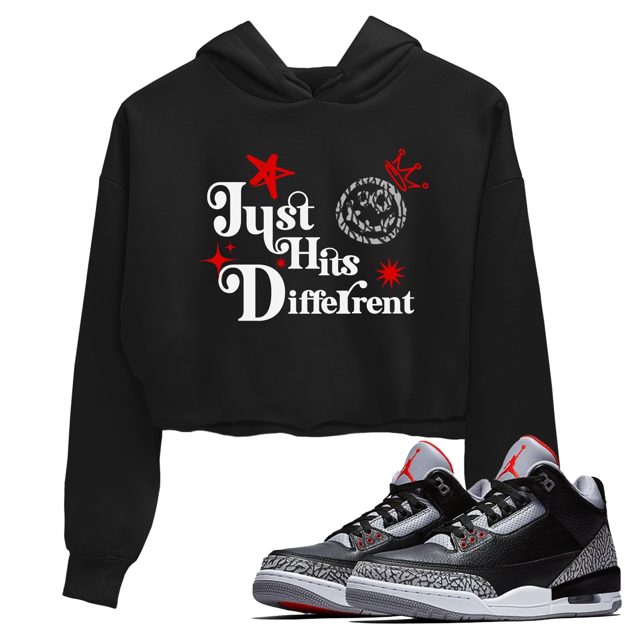 Just Hits Different snkmatch Women's Top - Air Jordan 3 Black Cement