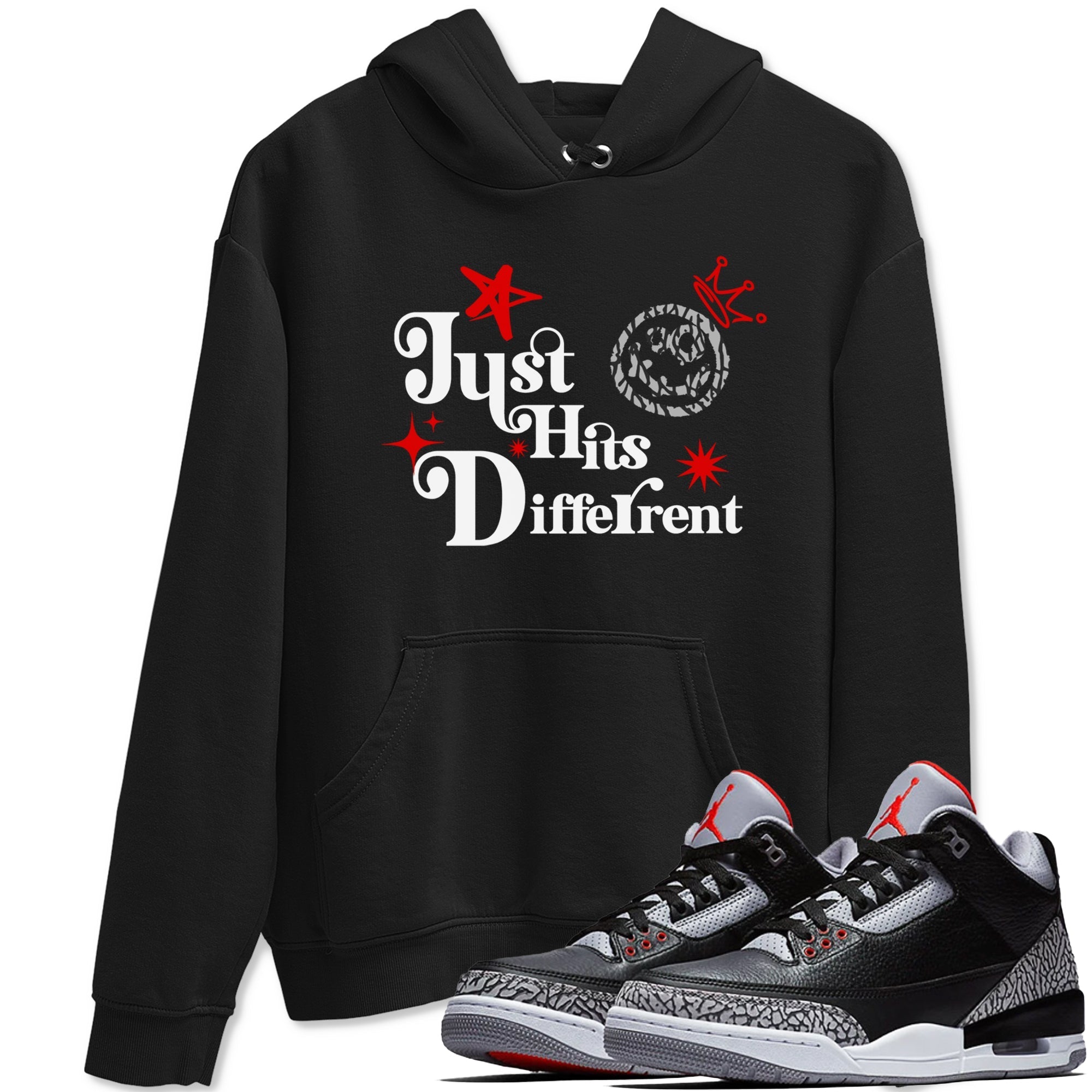 Just Hits Different snkmatch Tees - Air Jordan 3 Black Cement