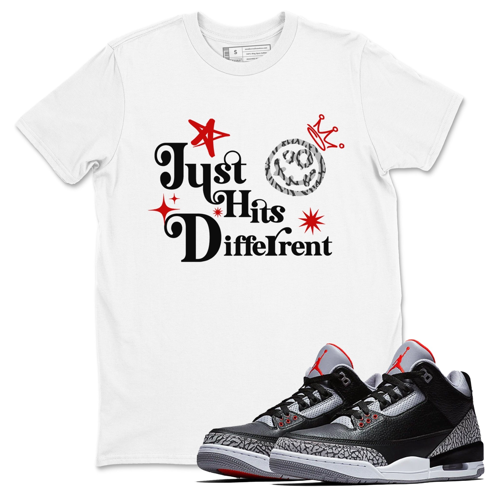 Just Hits Different snkmatch Tees - Air Jordan 3 Black Cement
