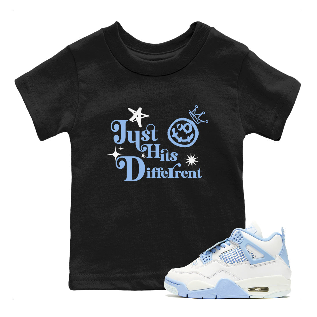 Just Hits Different snkmatch Tees Kids - Air Jordan 4 Aluminum