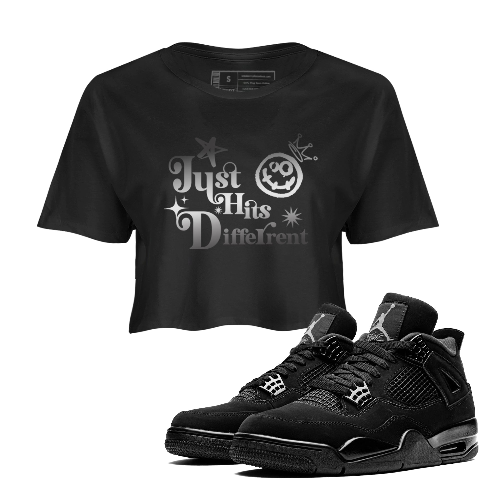 Just Hits Different snkmatch Women's Top - Air Jordan 4 Black Cat